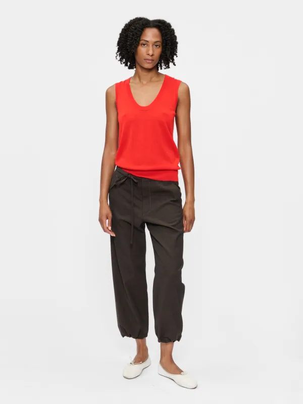 Scoop Neck Vest Orange Red made by 6397