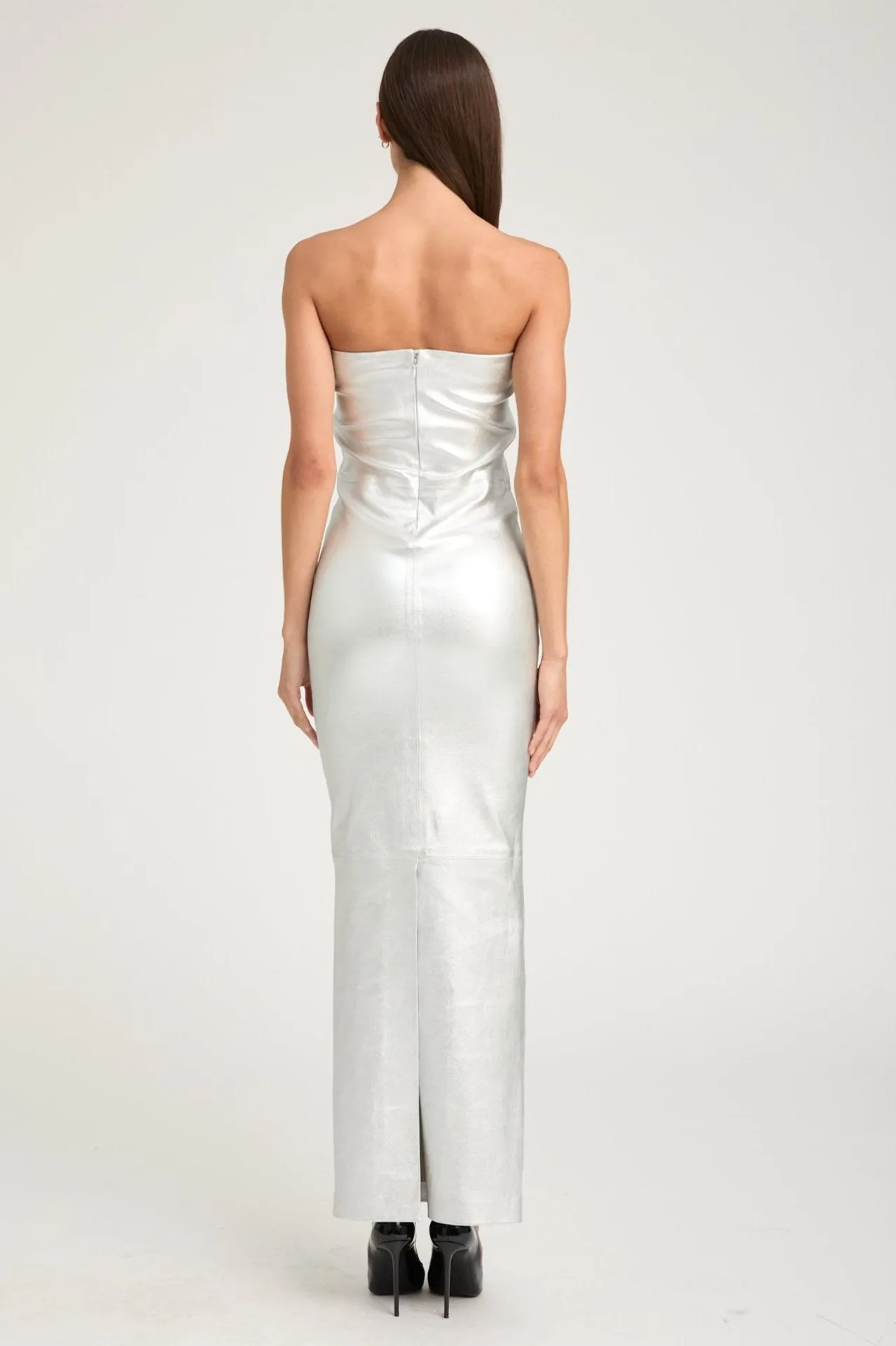 Metallic Silver Leather Gown sold by SPRWMN product image thumbnail 3
