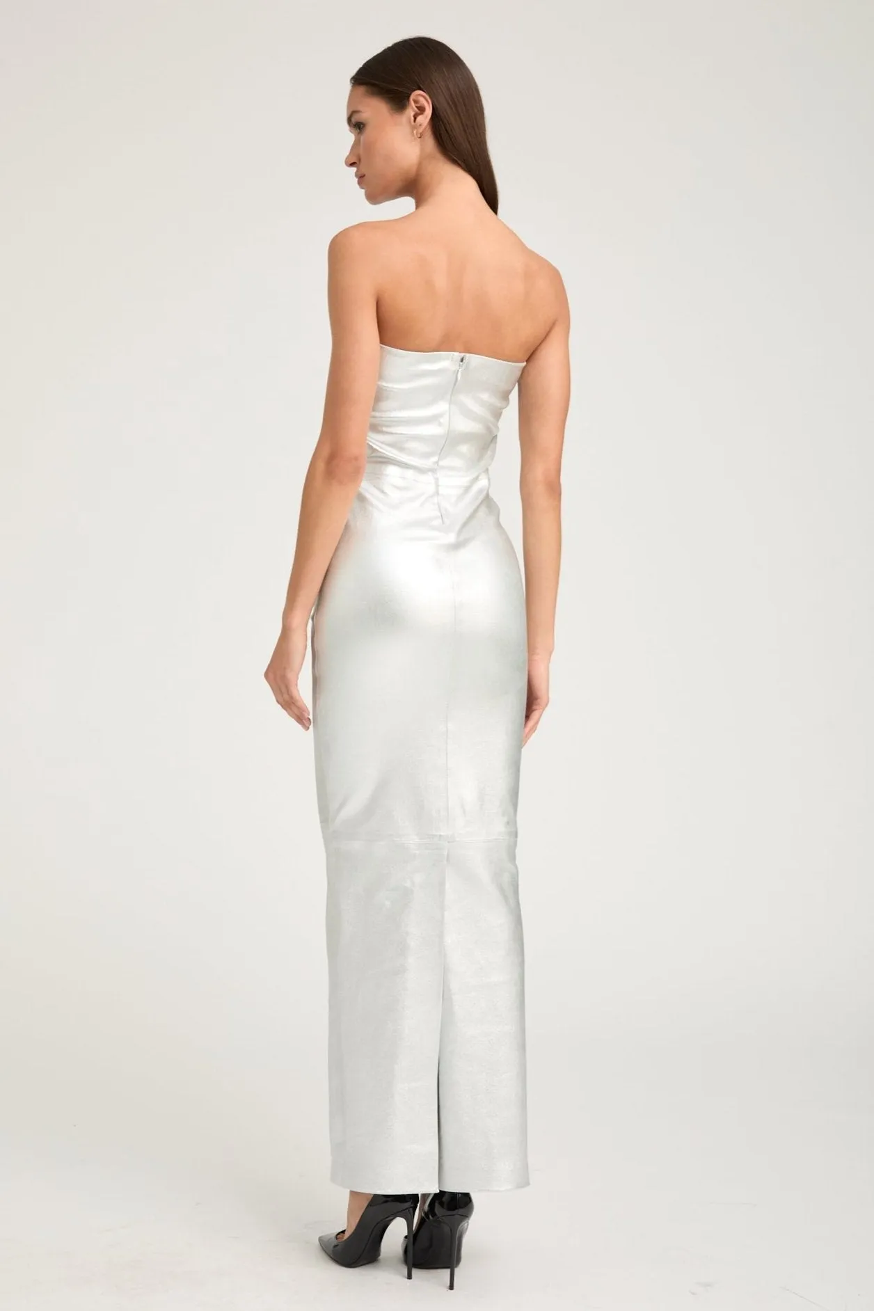Metallic Silver Leather Gown sold by SPRWMN product image thumbnail 4