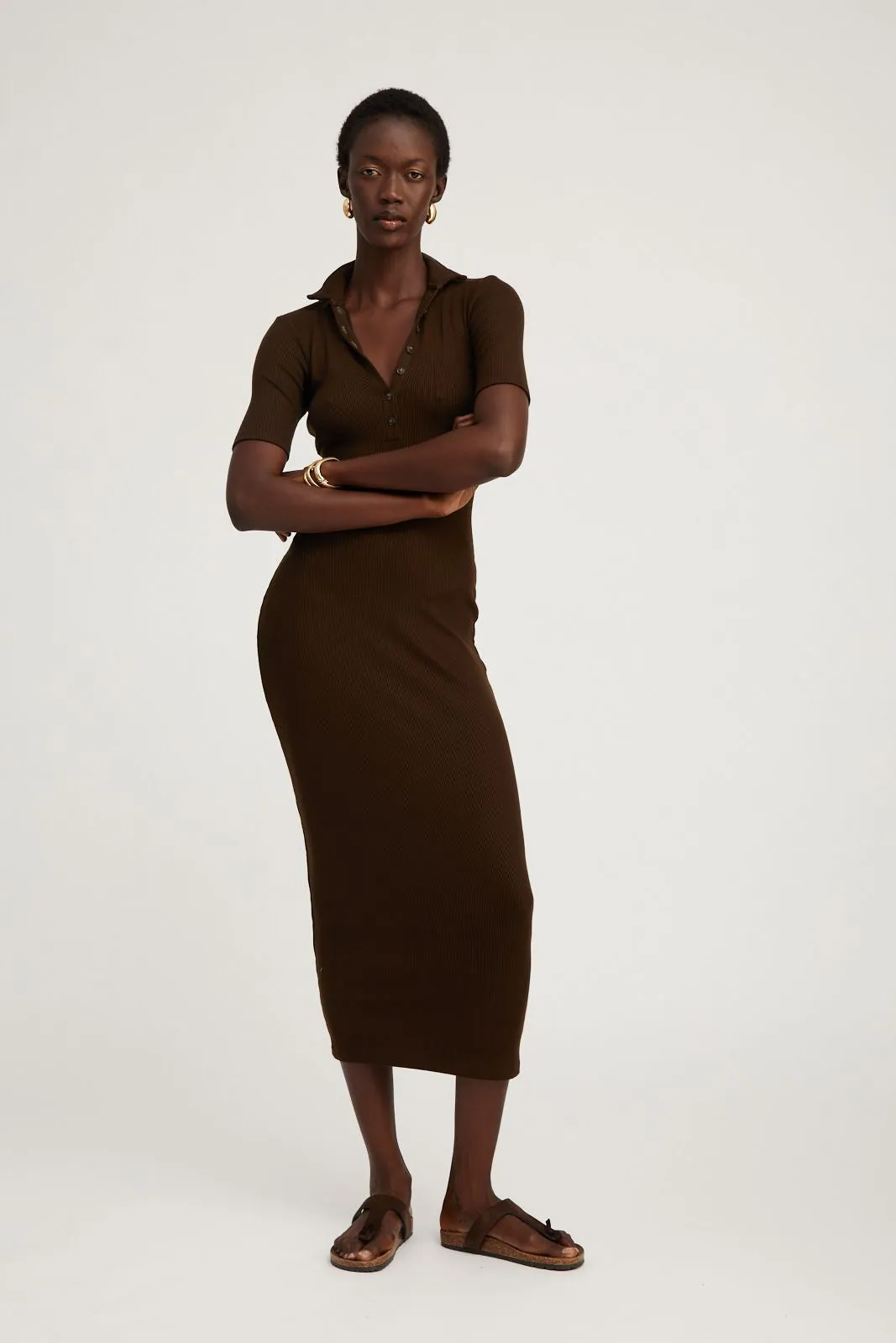 Americano Rib Polo Maxi Dress sold by SPRWMN product image thumbnail 3