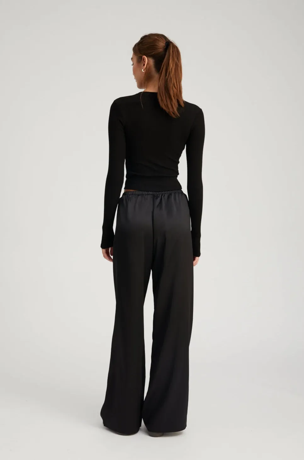 Black Rib Cropped Long Sleeve Tee sold by SPRWMN product image thumbnail 5