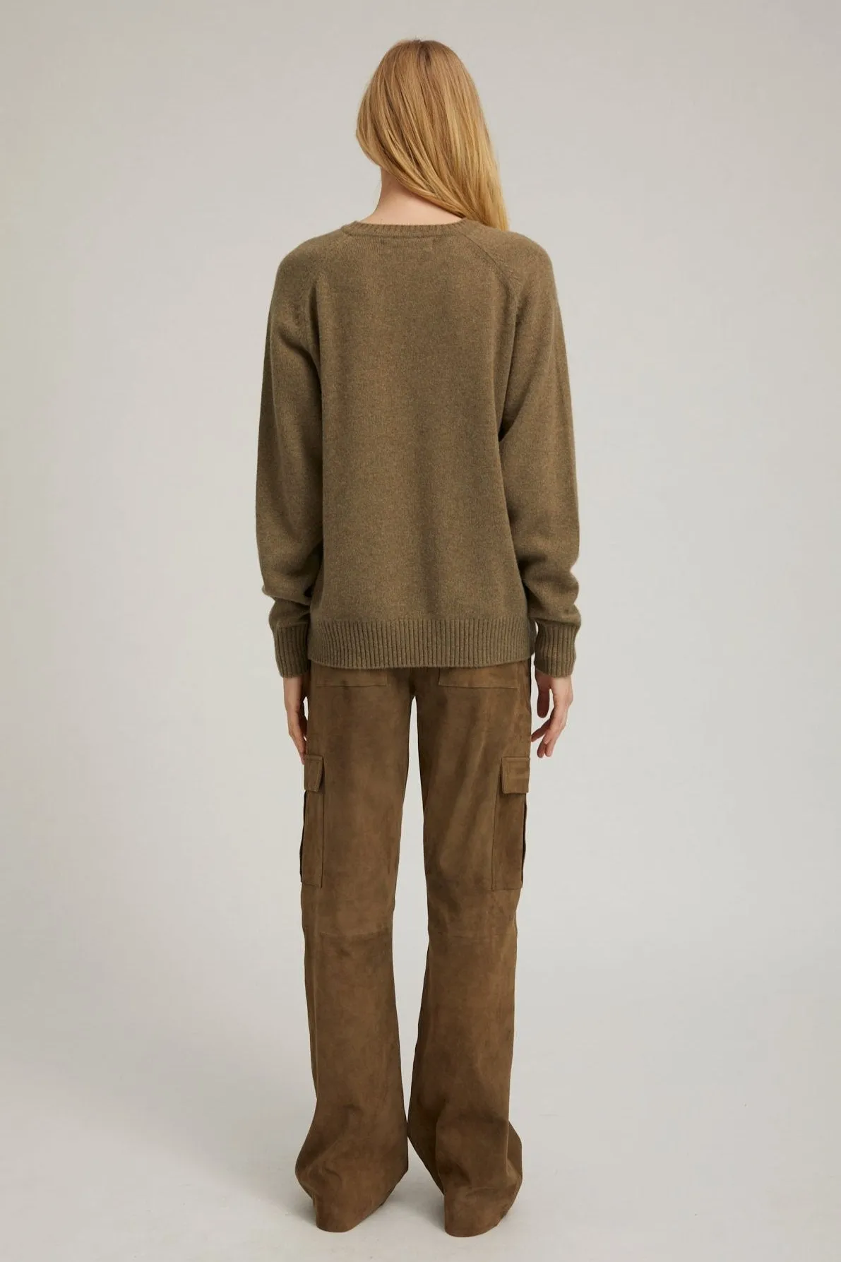 Olive Cashmere Boyfriend Sweater sold by SPRWMN product image thumbnail 4
