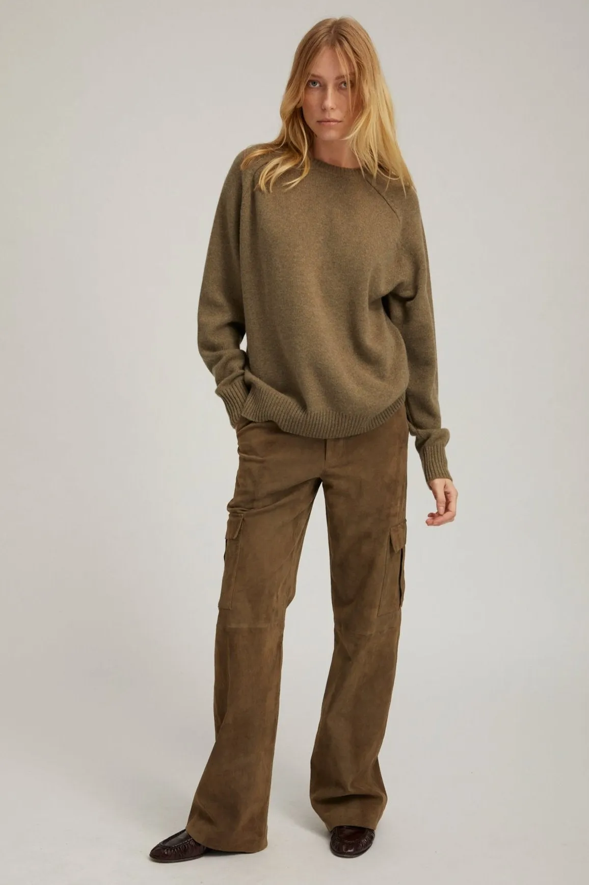 Olive Cashmere Boyfriend Sweater sold by SPRWMN product image thumbnail 2