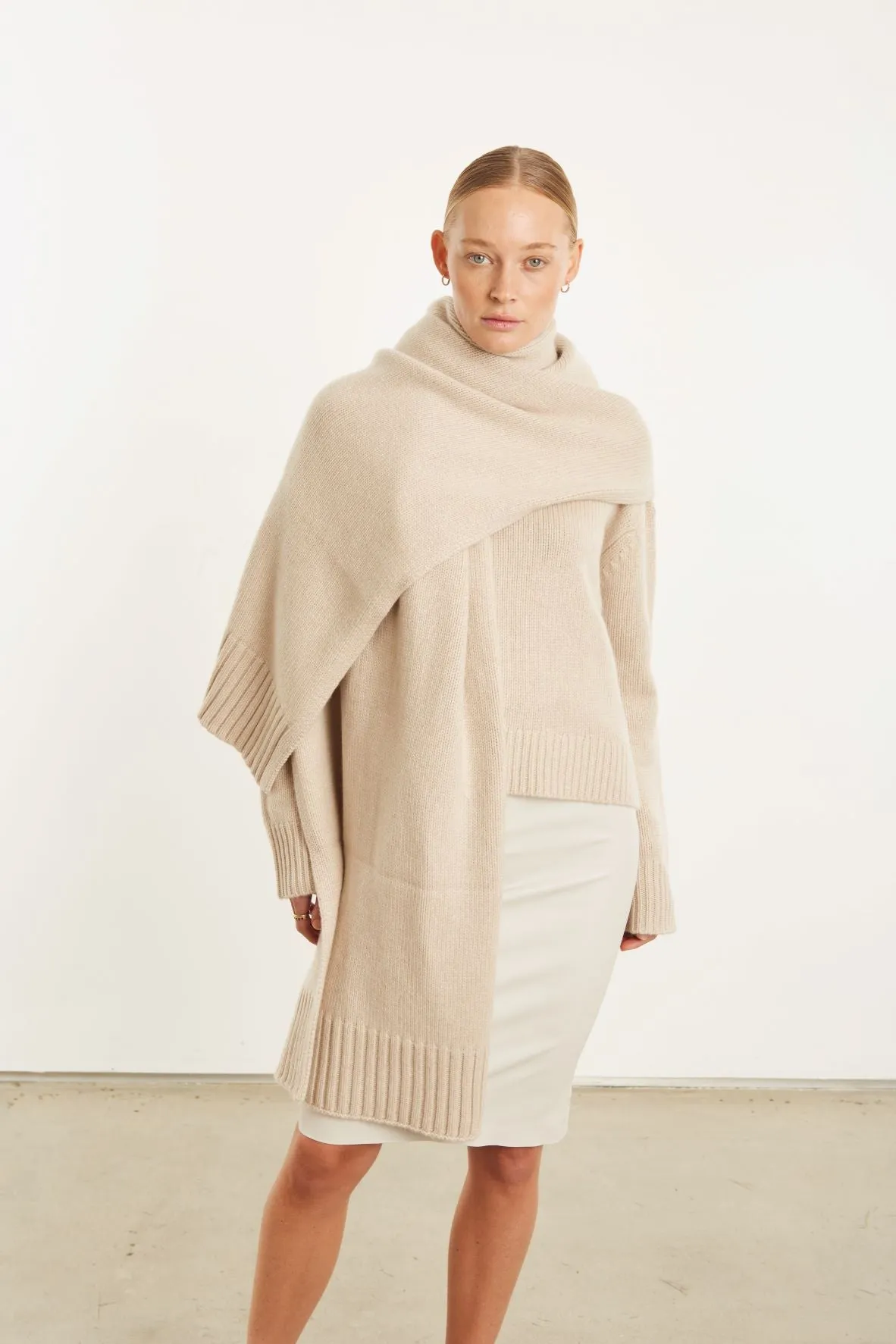 Oat Cashmere Wrap Scarf sold by SPRWMN product image thumbnail 5