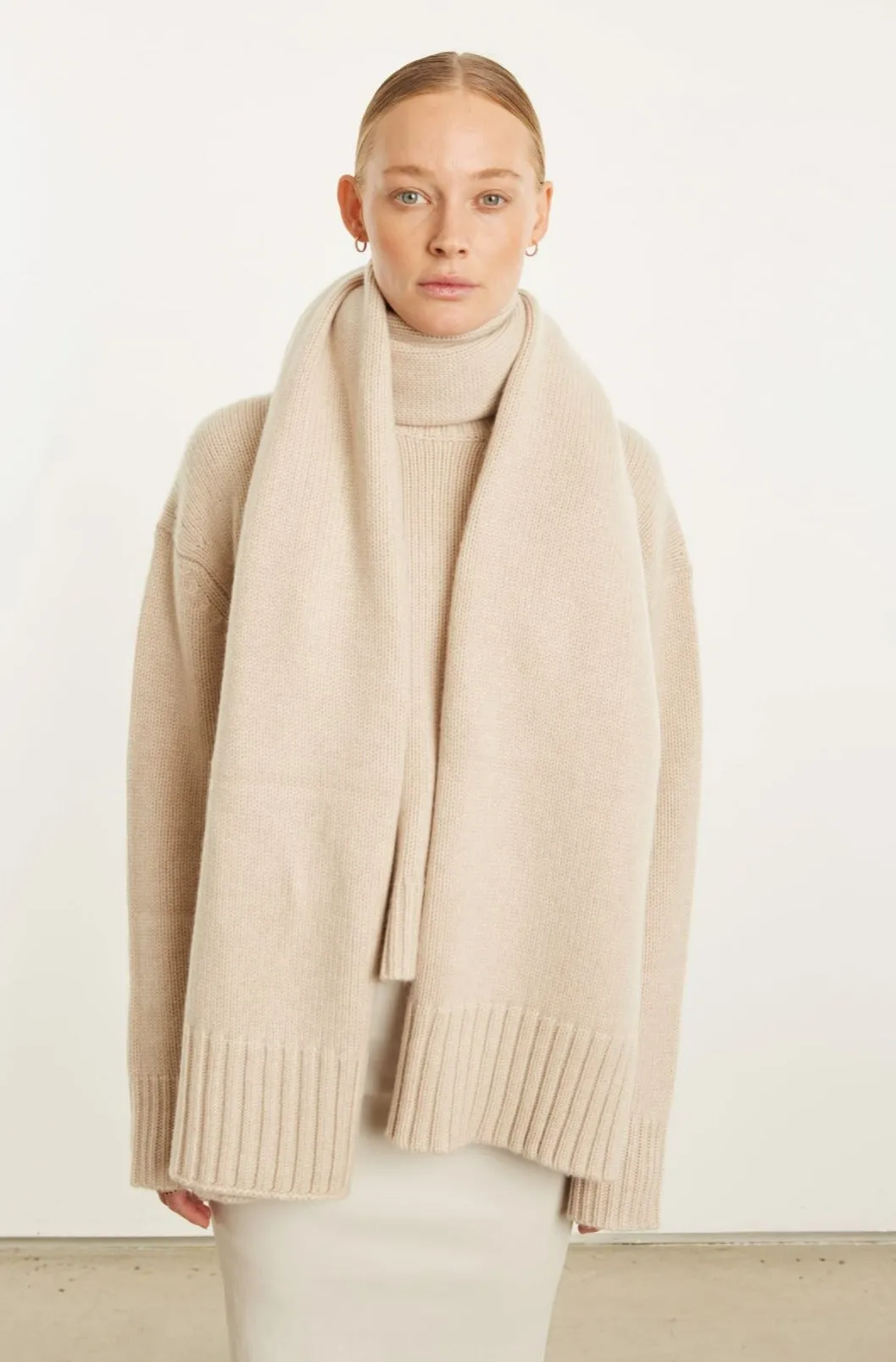 Oat Cashmere Wrap Scarf sold by SPRWMN product image thumbnail 3