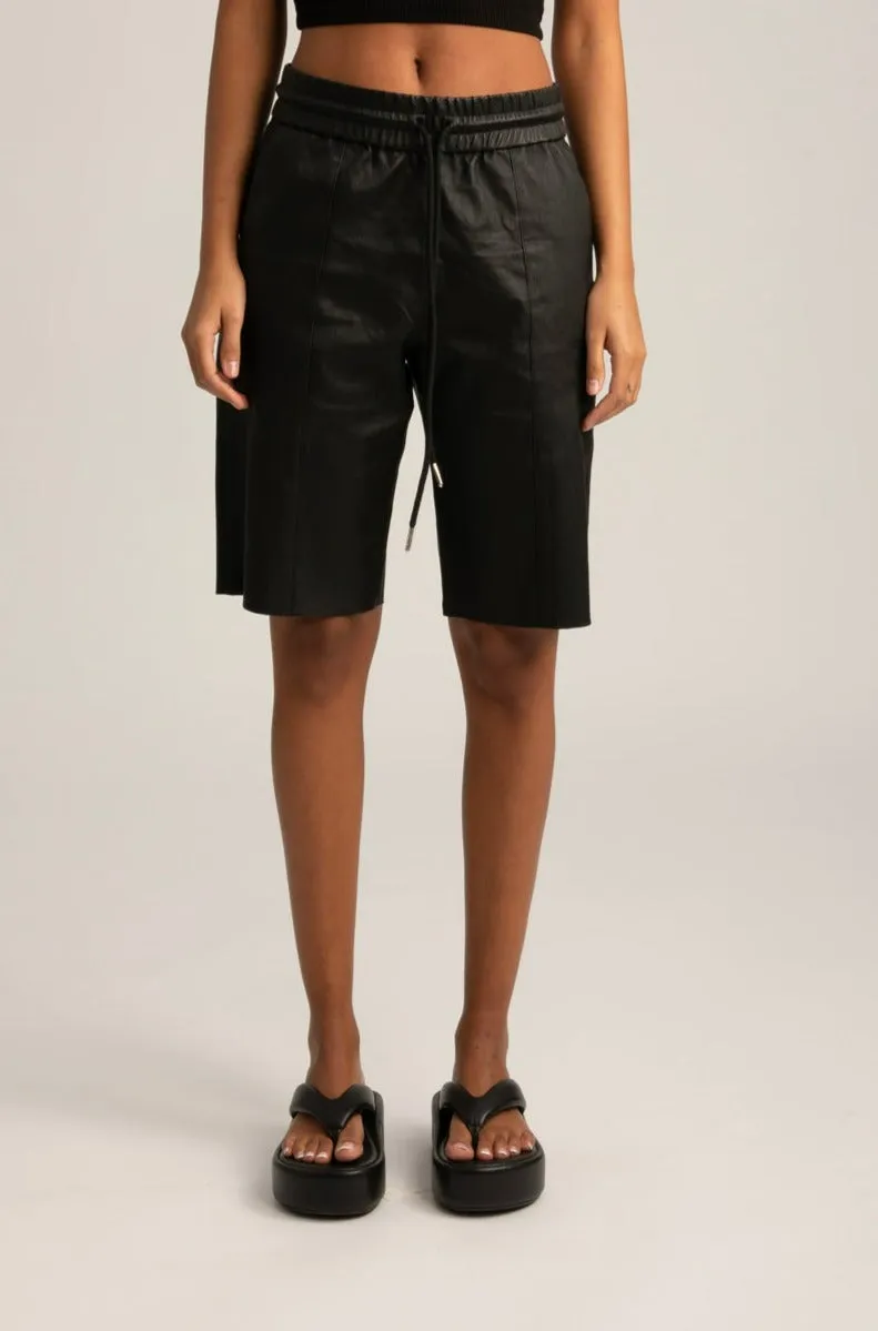 Black Leather All Star Shorts sold by SPRWMN product image thumbnail 2