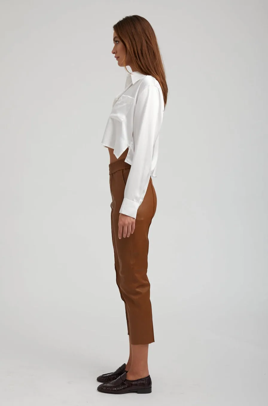 Walnut Leather Joggers sold by SPRWMN product image thumbnail 3