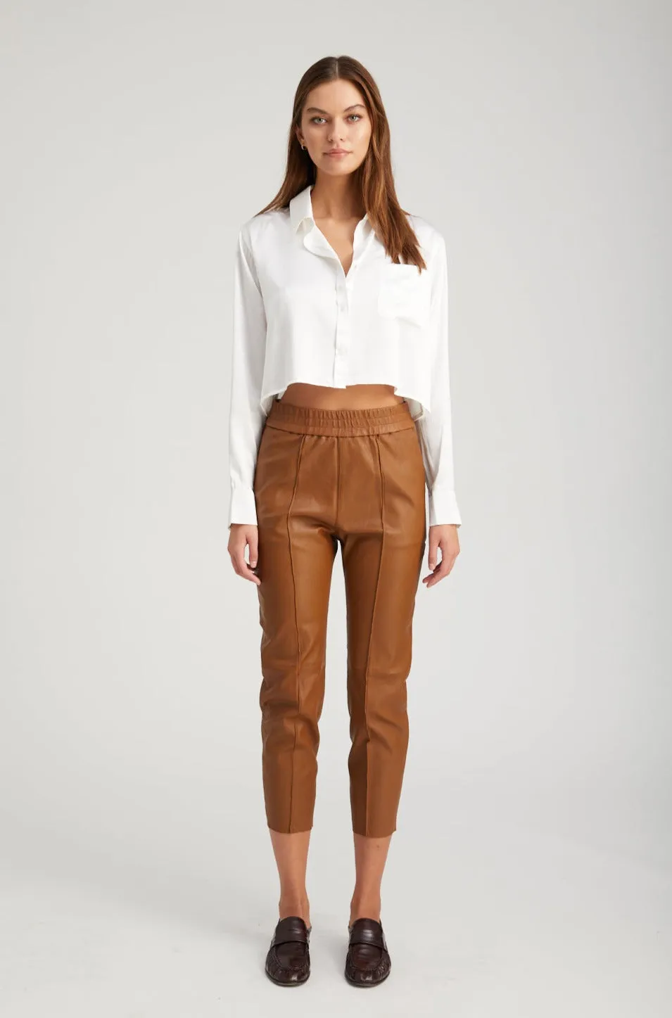 Walnut Leather Joggers sold by SPRWMN product image thumbnail 5