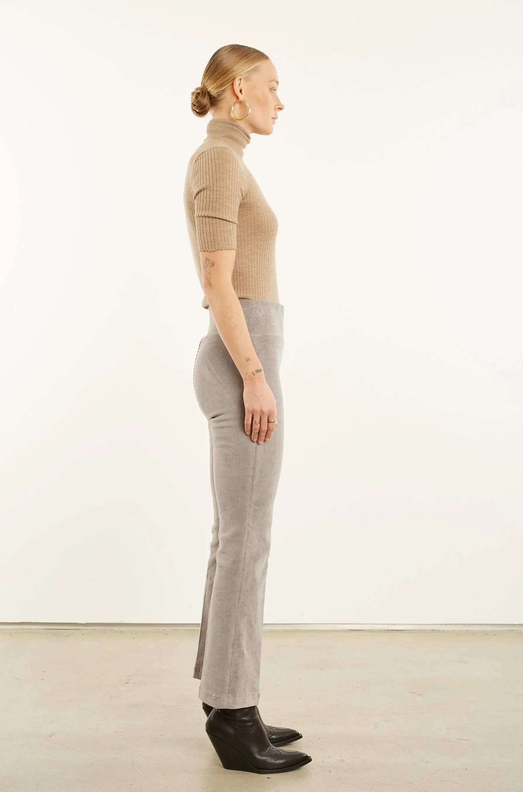 Grey Corduroy Ankle Flare Pants sold by SPRWMN product image thumbnail 2