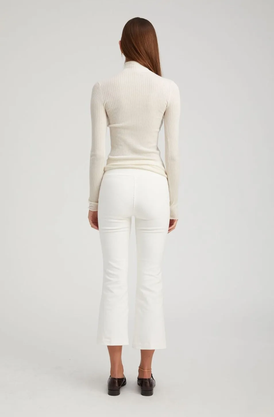 White Corduroy Crop Flare Pants sold by SPRWMN product image thumbnail 4