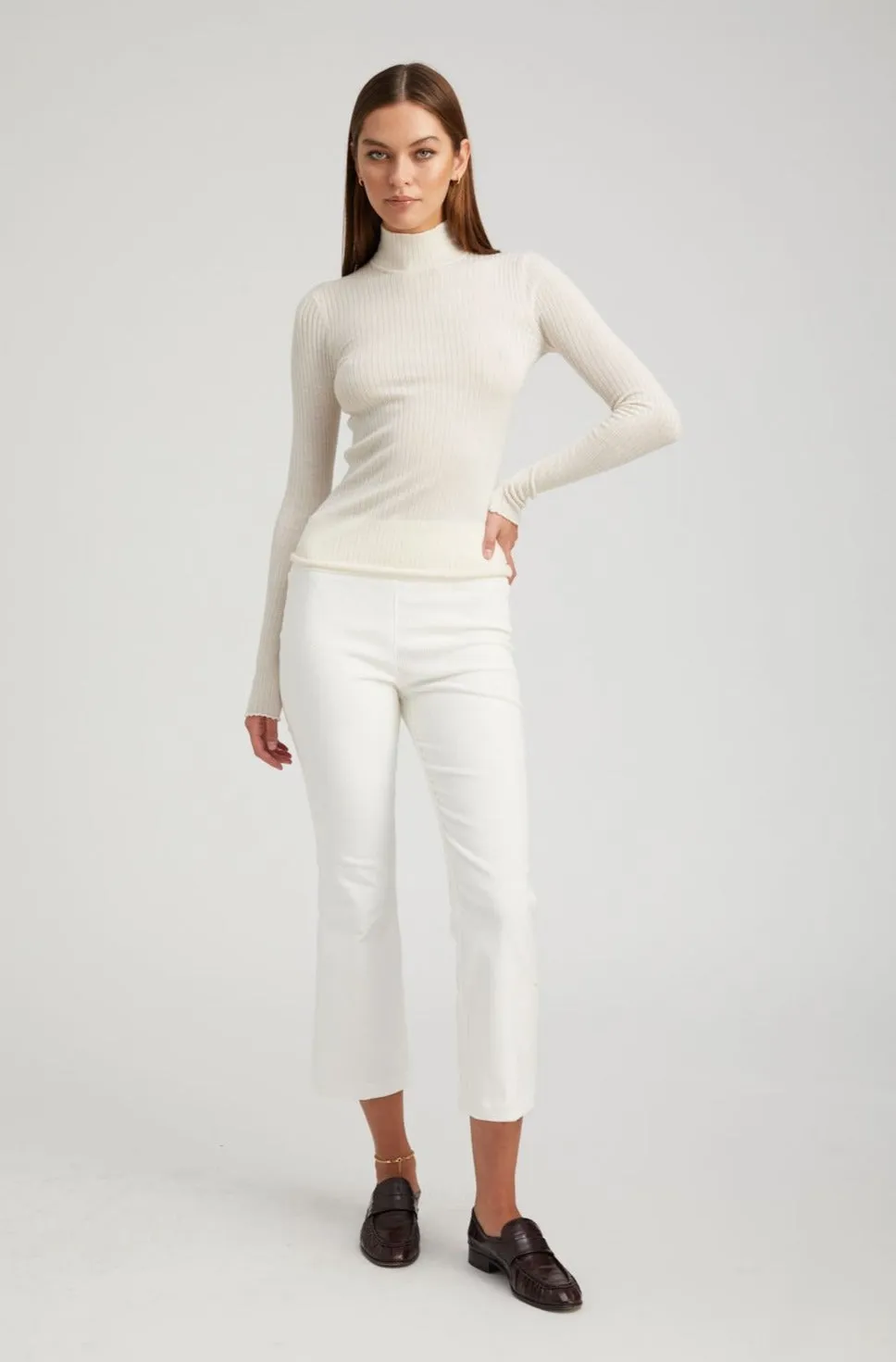 White Corduroy Crop Flare Pants sold by SPRWMN product image thumbnail 2