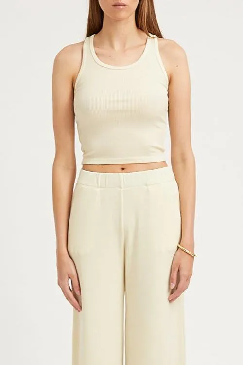 Vintage White Thin Rib Cropped Tank sold by SPRWMN