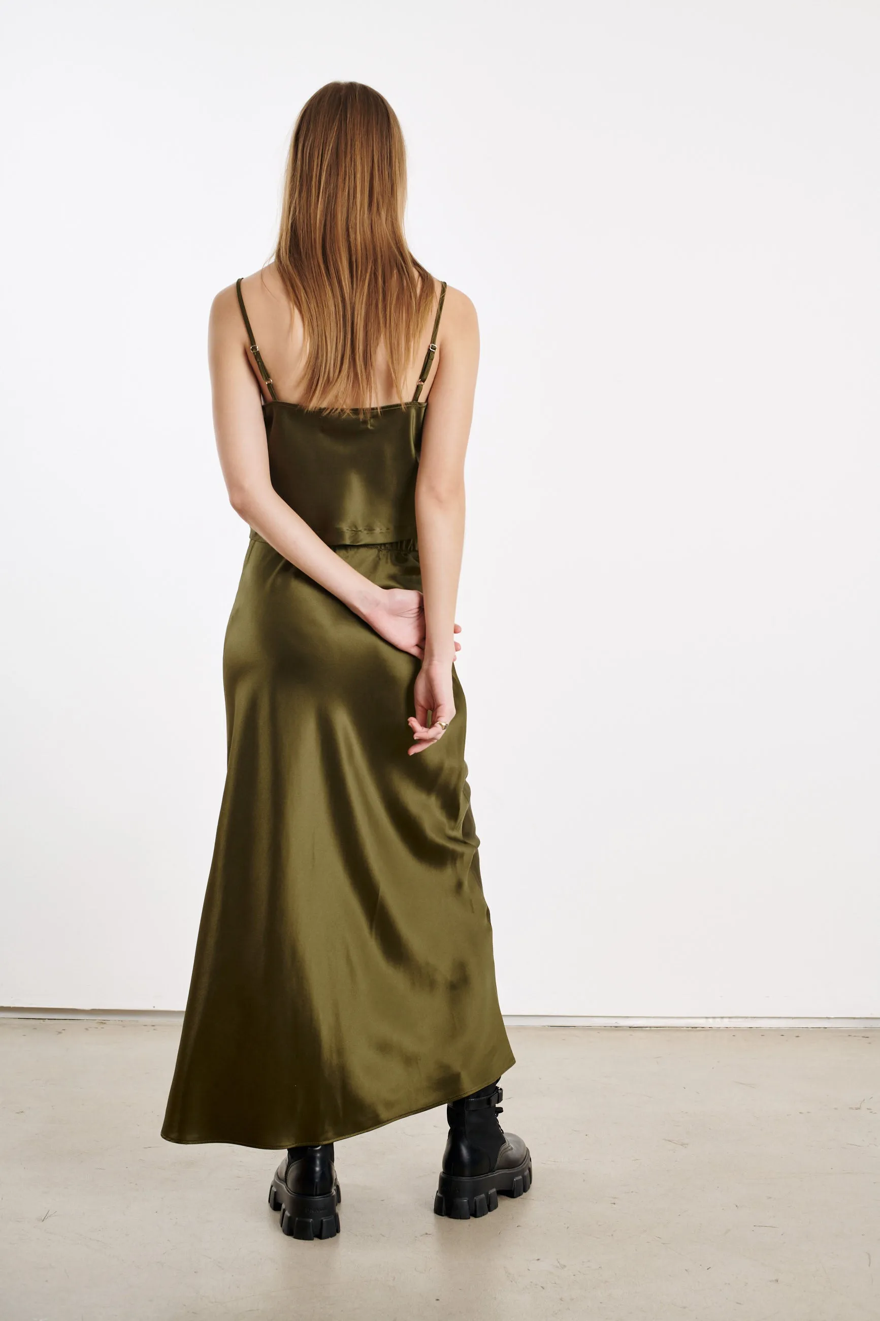 Silk Cropped Scoop Neck Cami sold by SPRWMN product image thumbnail 4