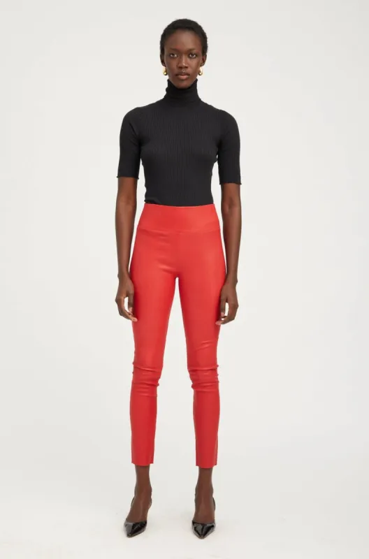 Red Leather Ankle sold by SPRWMN