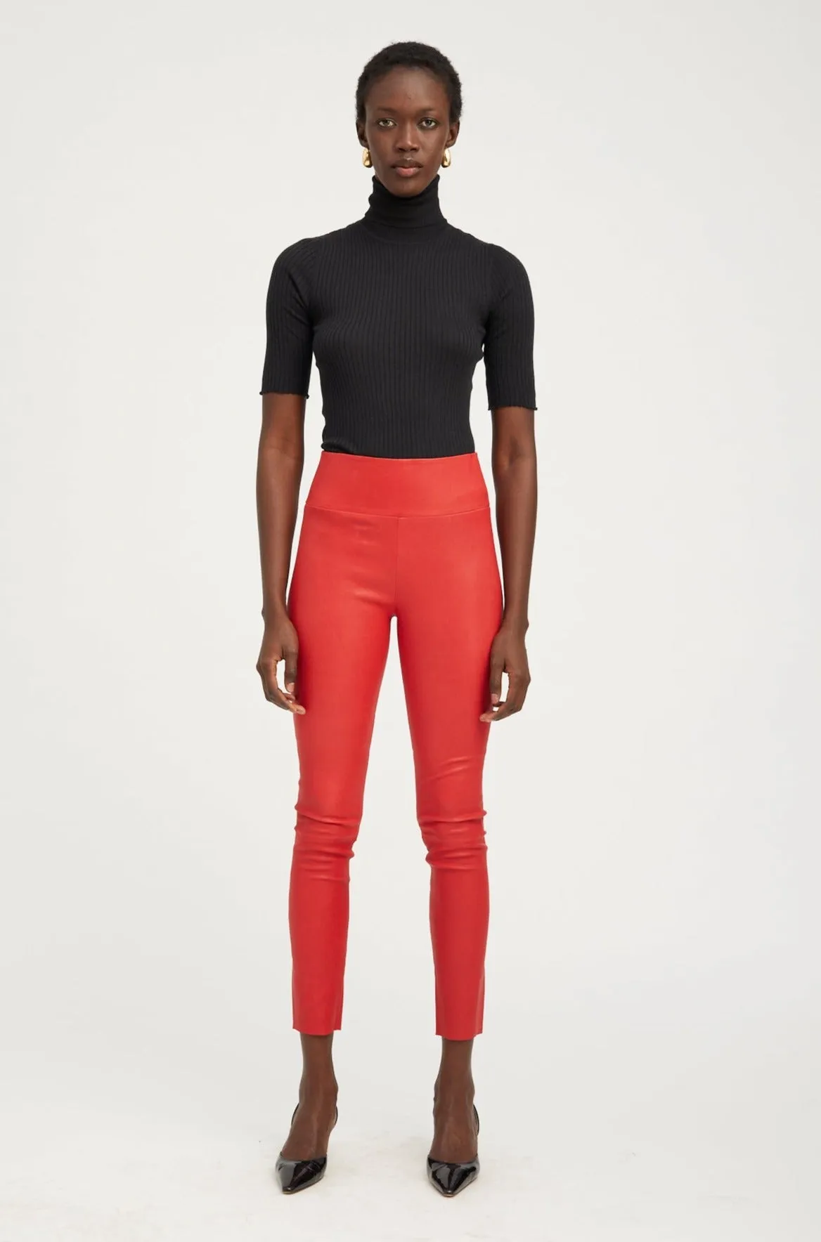 Red Leather Ankle sold by SPRWMN