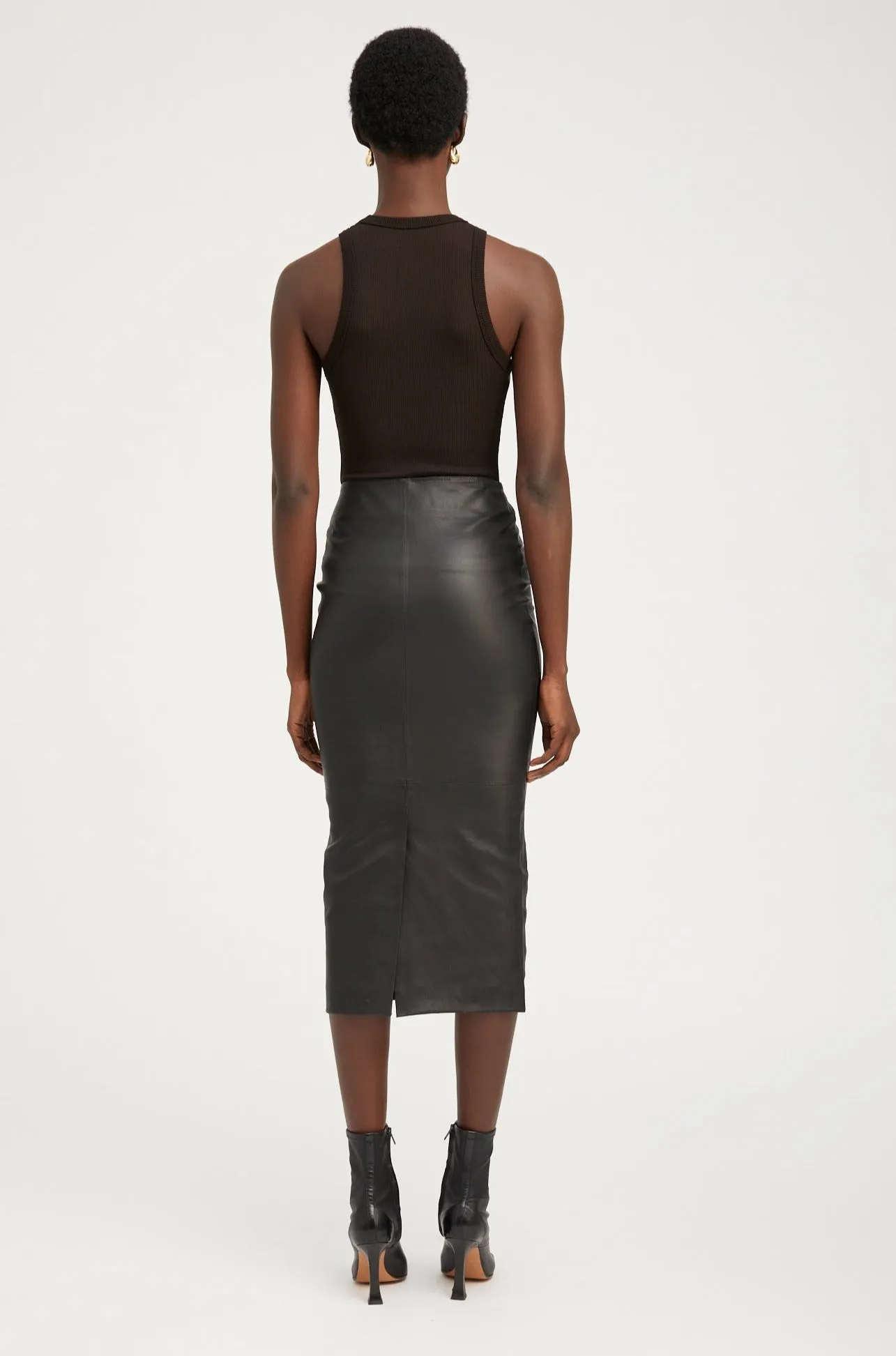 Black Leather Tube Skirt sold by SPRWMN product image thumbnail 5