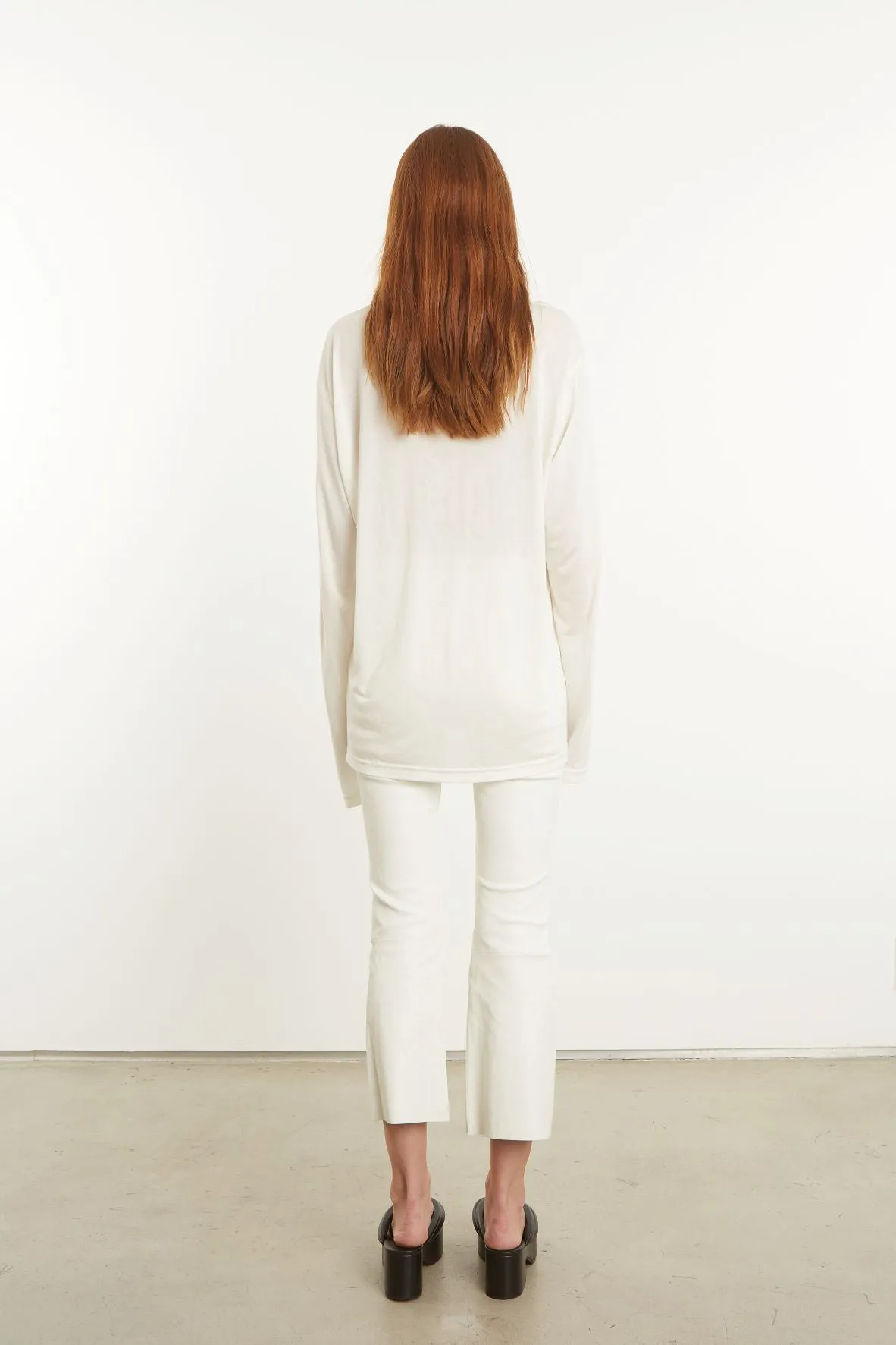 White Long Sleeve Oversized Tee sold by SPRWMN product image thumbnail 4