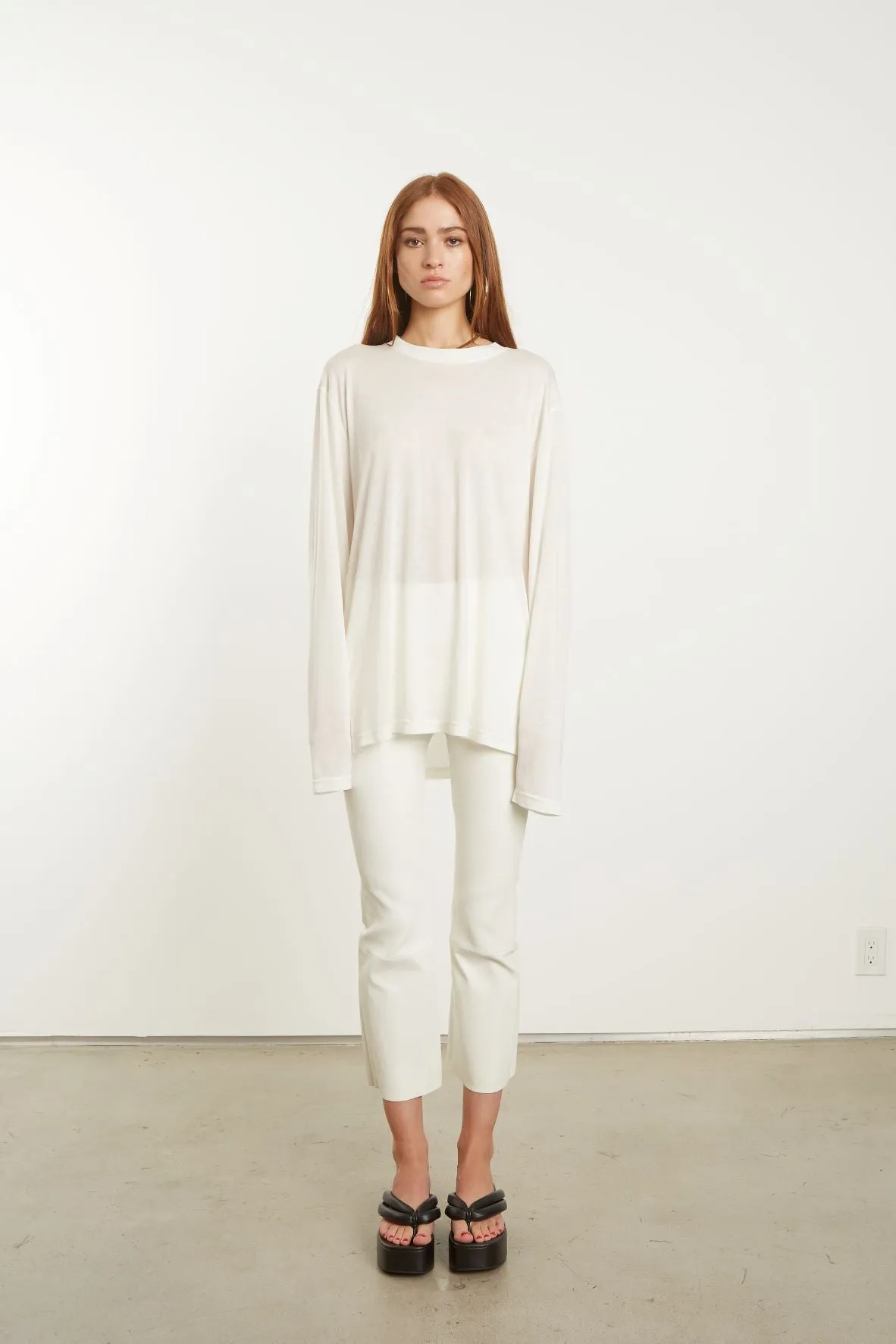 White Long Sleeve Oversized Tee sold by SPRWMN product image thumbnail 2