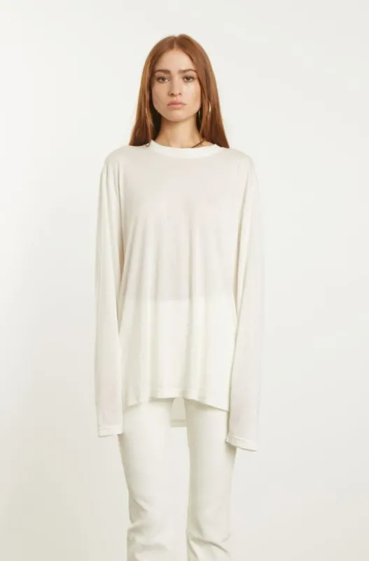 White Long Sleeve Oversized Tee sold by SPRWMN