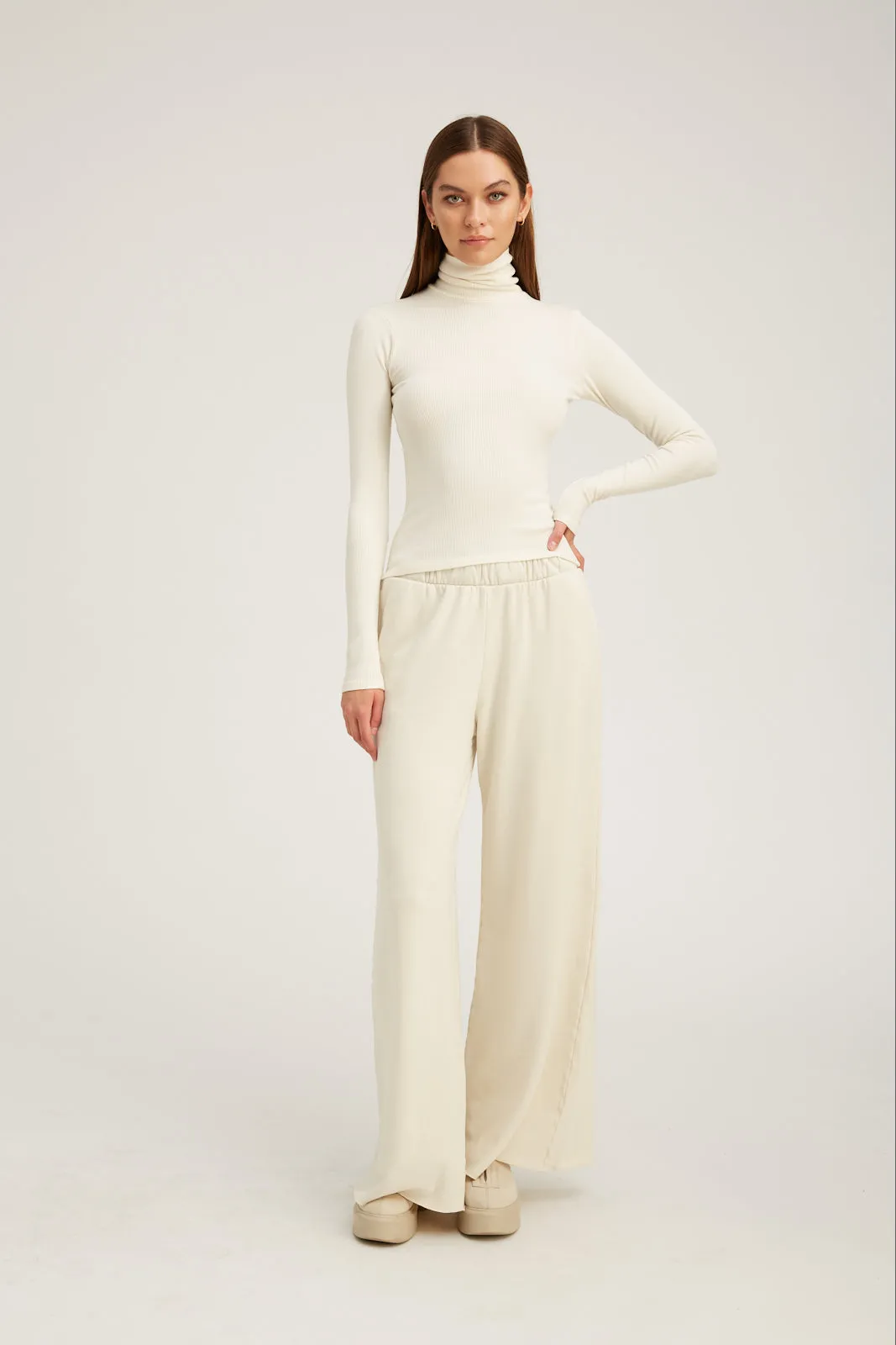 Vintage White Knit Wide Leg Pants sold by SPRWMN product image thumbnail 2