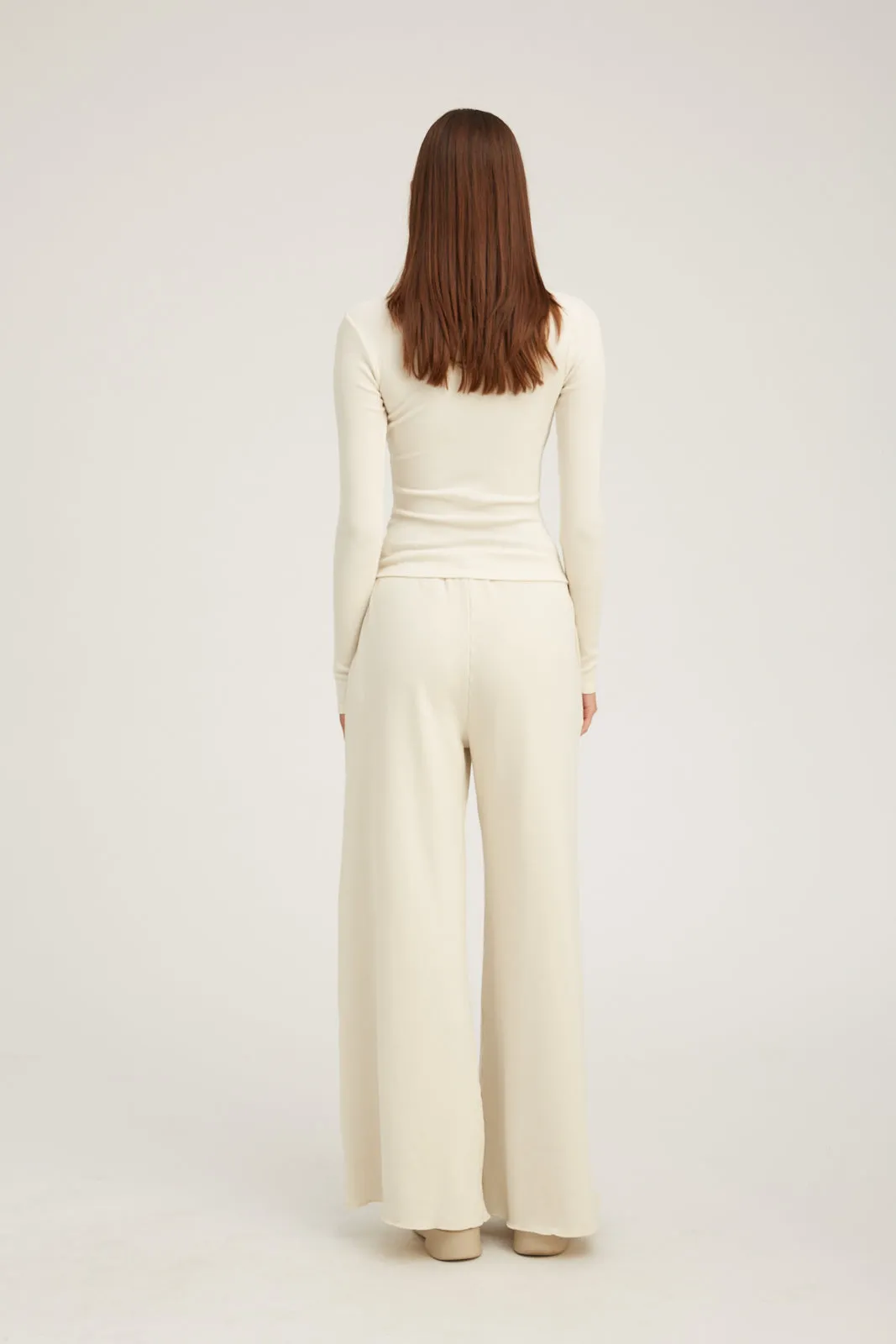 Vintage White Knit Wide Leg Pants sold by SPRWMN product image thumbnail 4