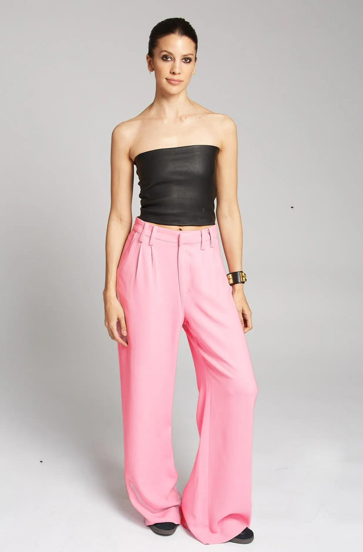 Rose Crepe Pleated Trousers sold by SPRWMN