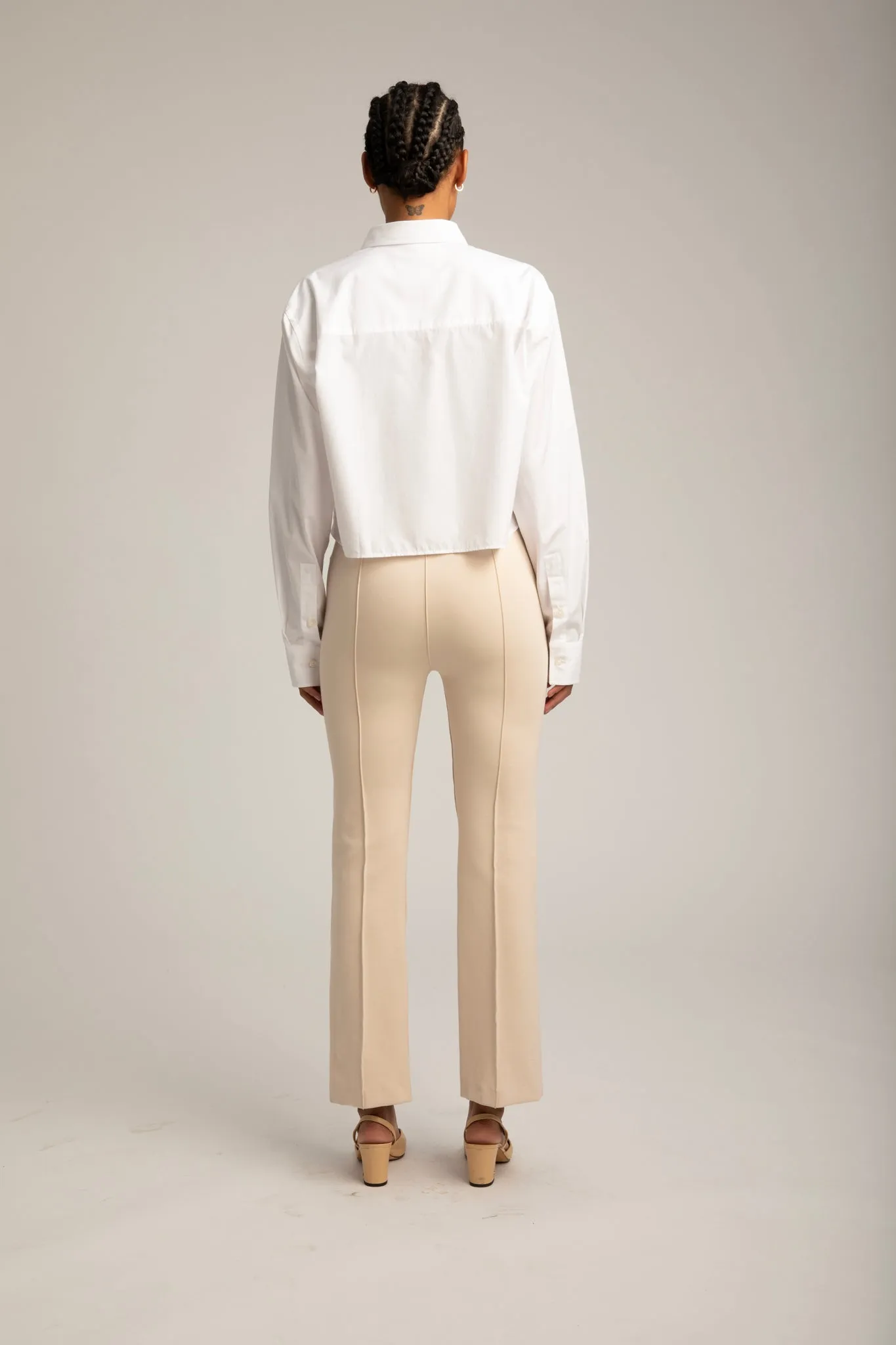 White Cropped Button Down sold by SPRWMN product image thumbnail 2