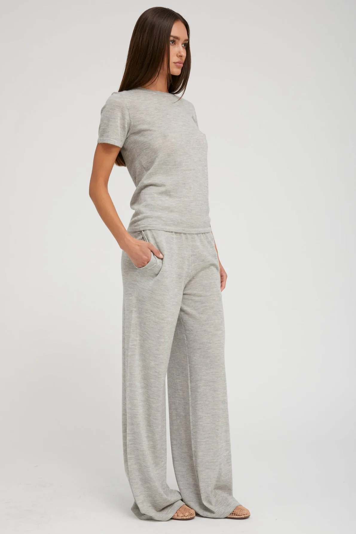 Oxford Ultra Fine Cashmere Wide Leg Pants sold by SPRWMN product image thumbnail 3