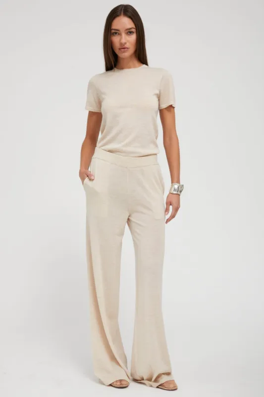 Latte Ultra Fine Cashmere Wide Leg Pants sold by SPRWMN