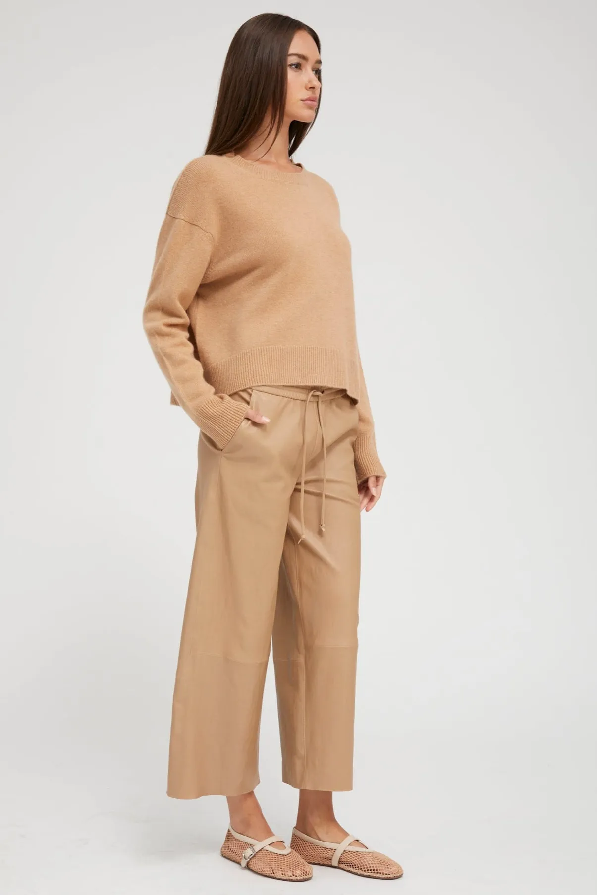 Desert Leather Cropped Baggy Pants sold by SPRWMN product image thumbnail 3