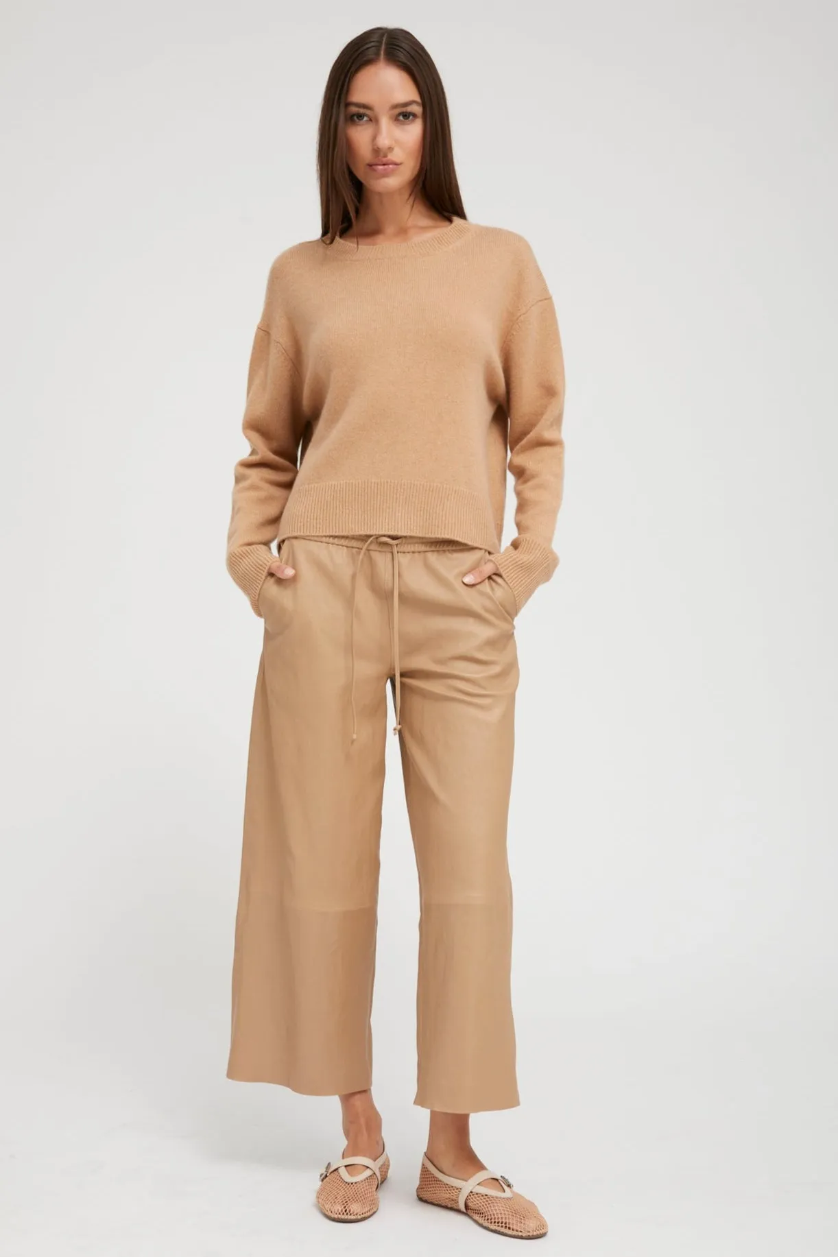 Desert Leather Cropped Baggy Pants sold by SPRWMN product image thumbnail 2