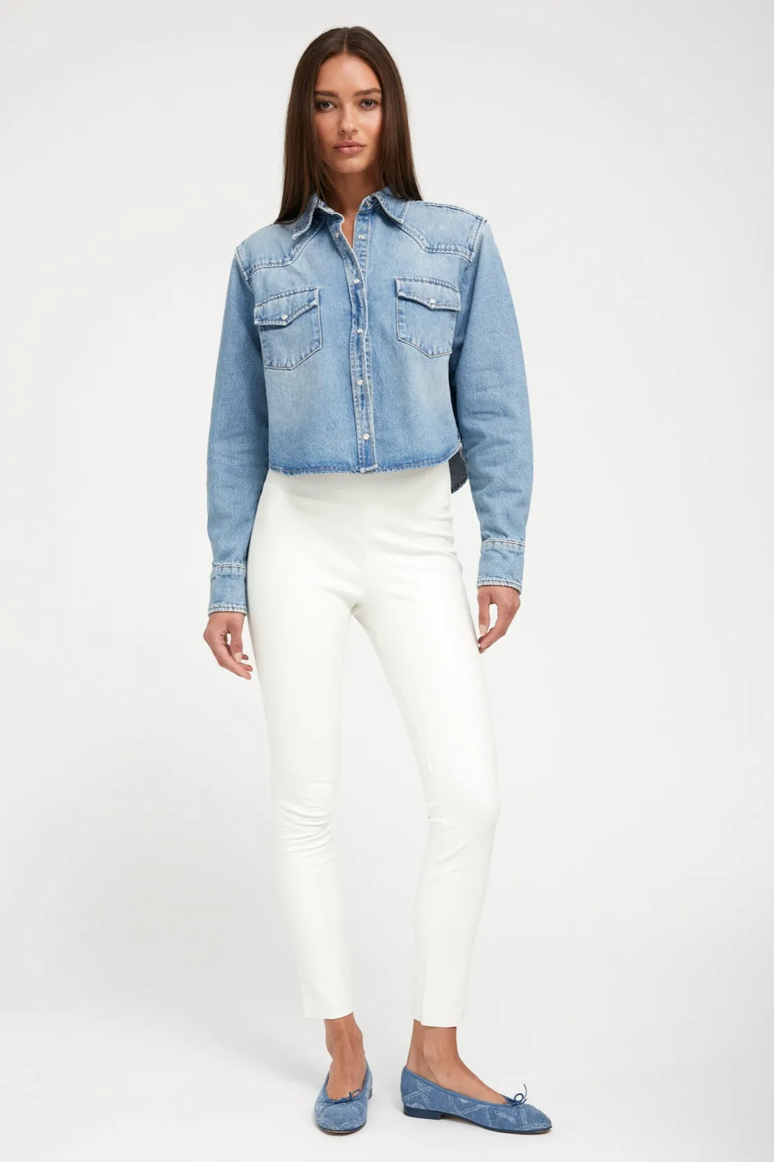 Paradis Denim Cropped Western Button Down sold by SPRWMN product image thumbnail 2