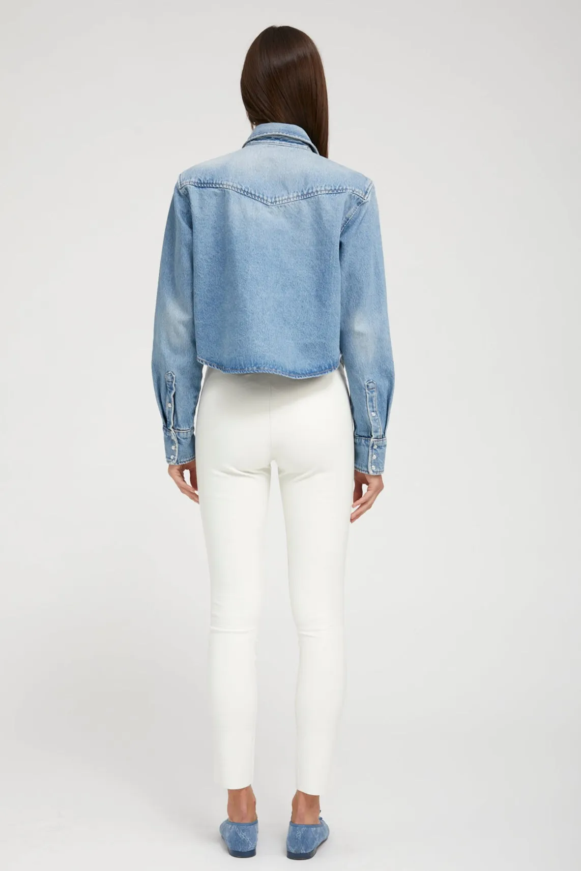 Paradis Denim Cropped Western Button Down sold by SPRWMN product image thumbnail 4