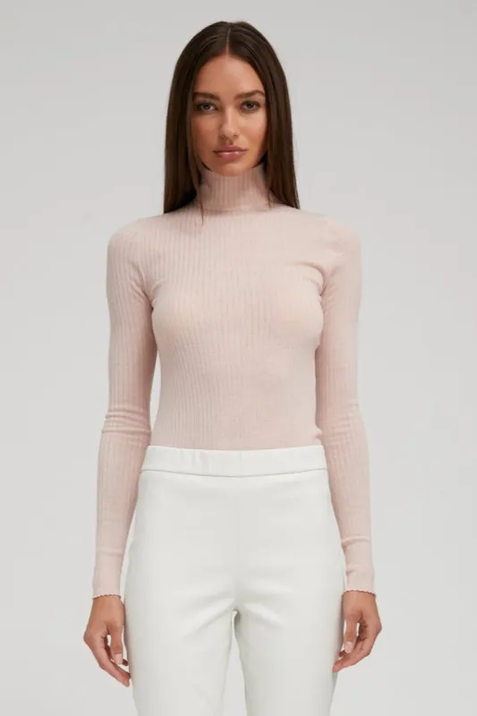 Blush Cashmere Mock Neck sold by SPRWMN