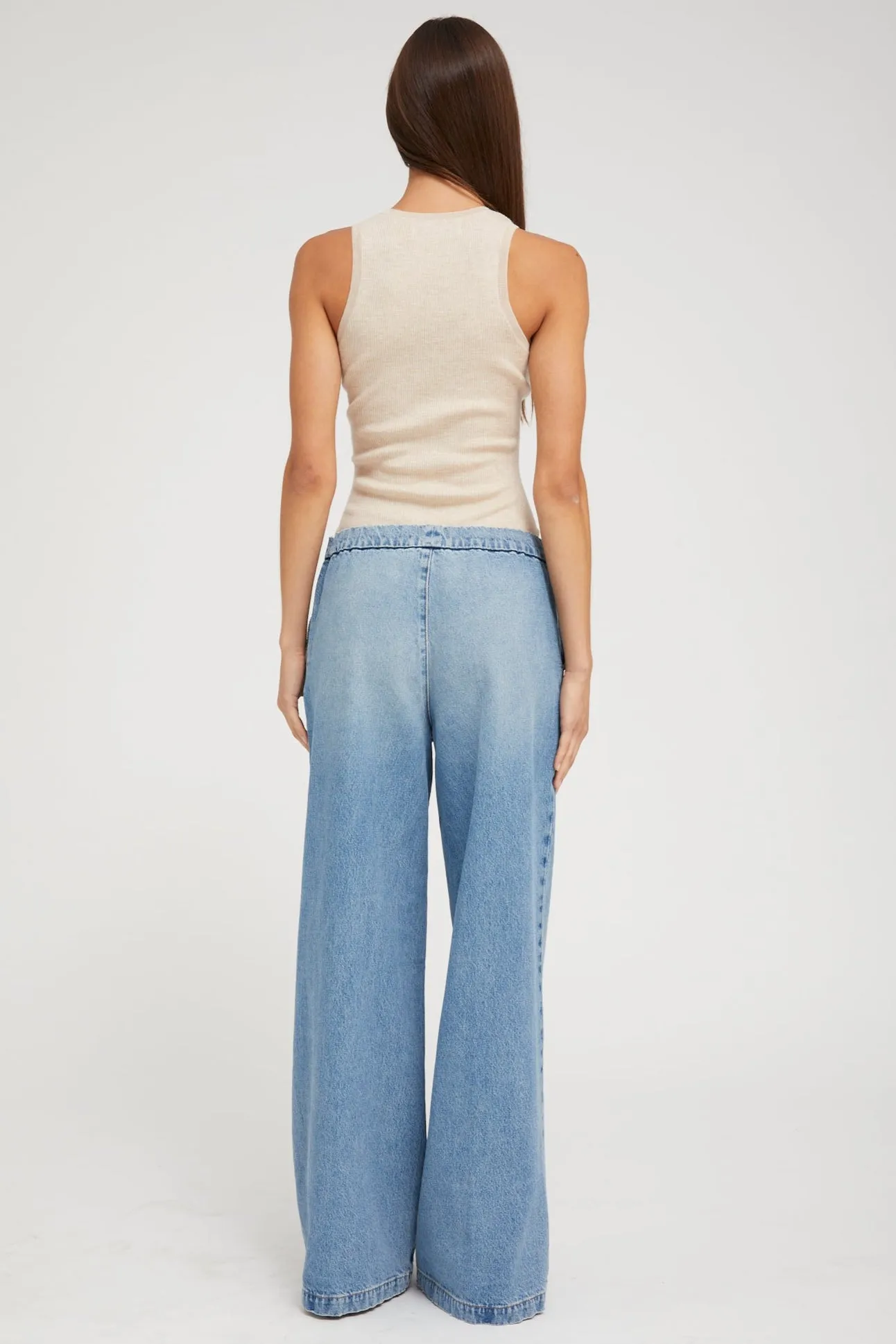 Paradis Denim Wide Leg Pintuck Pants sold by SPRWMN product image thumbnail 4