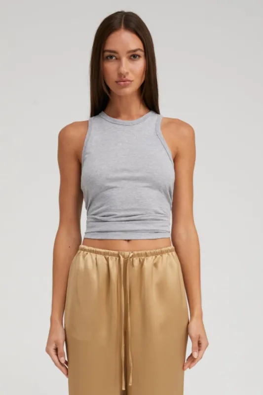 Heather Grey Cotton Racer Tank sold by SPRWMN