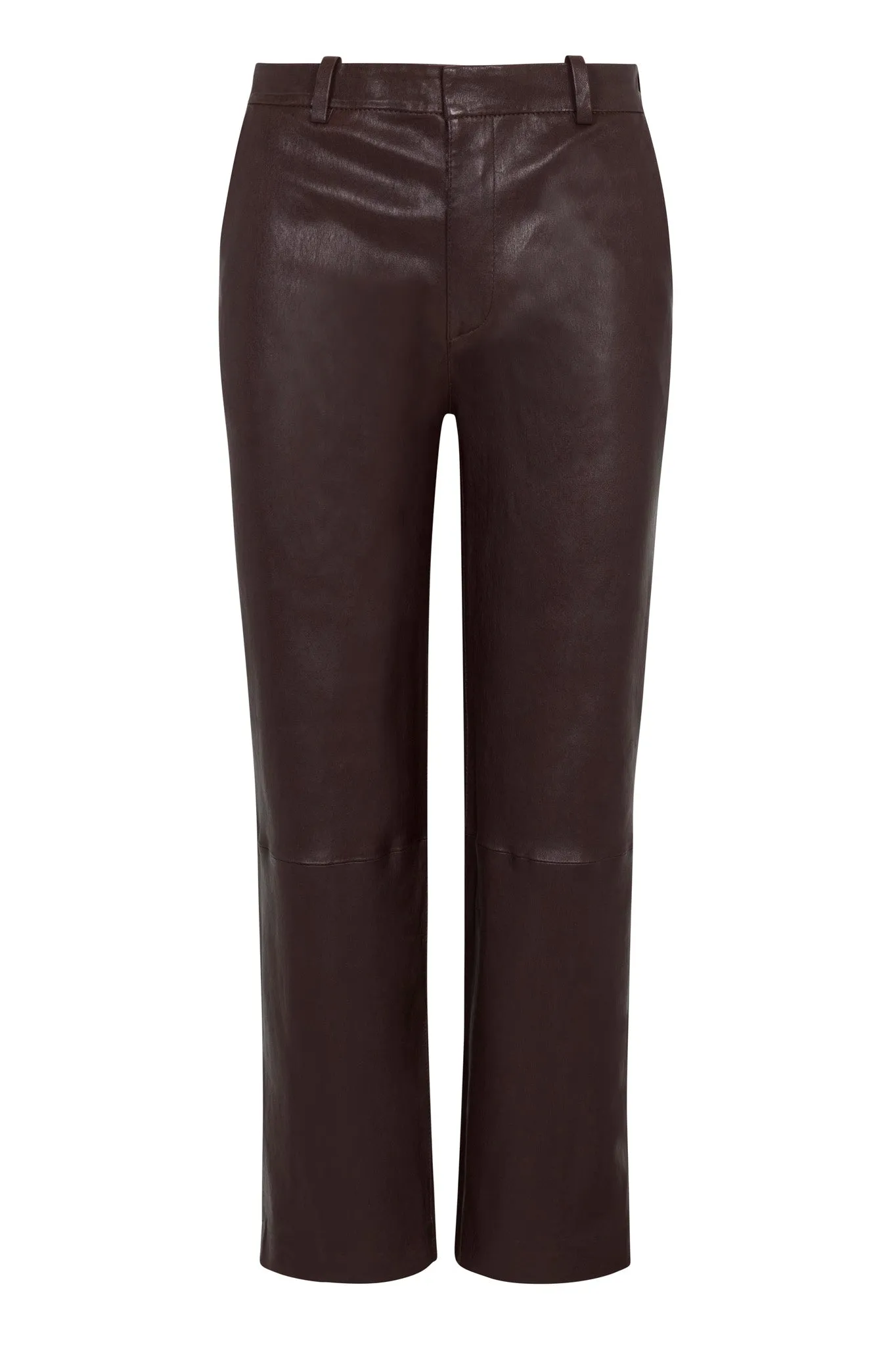 Dark Chocolate Leather Cropped Trousers sold by SPRWMN product image thumbnail 2