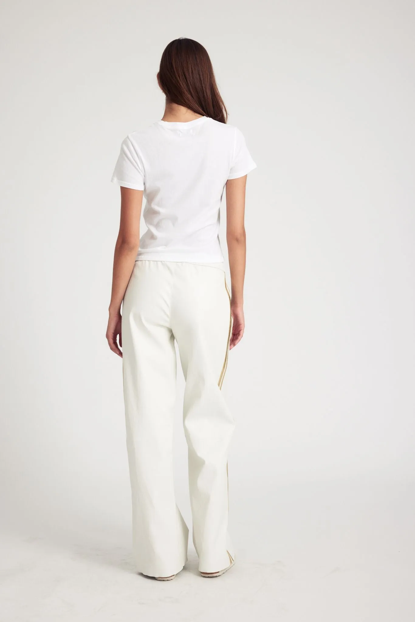 White Leather Athletic Drawstring Pants sold by SPRWMN product image thumbnail 5