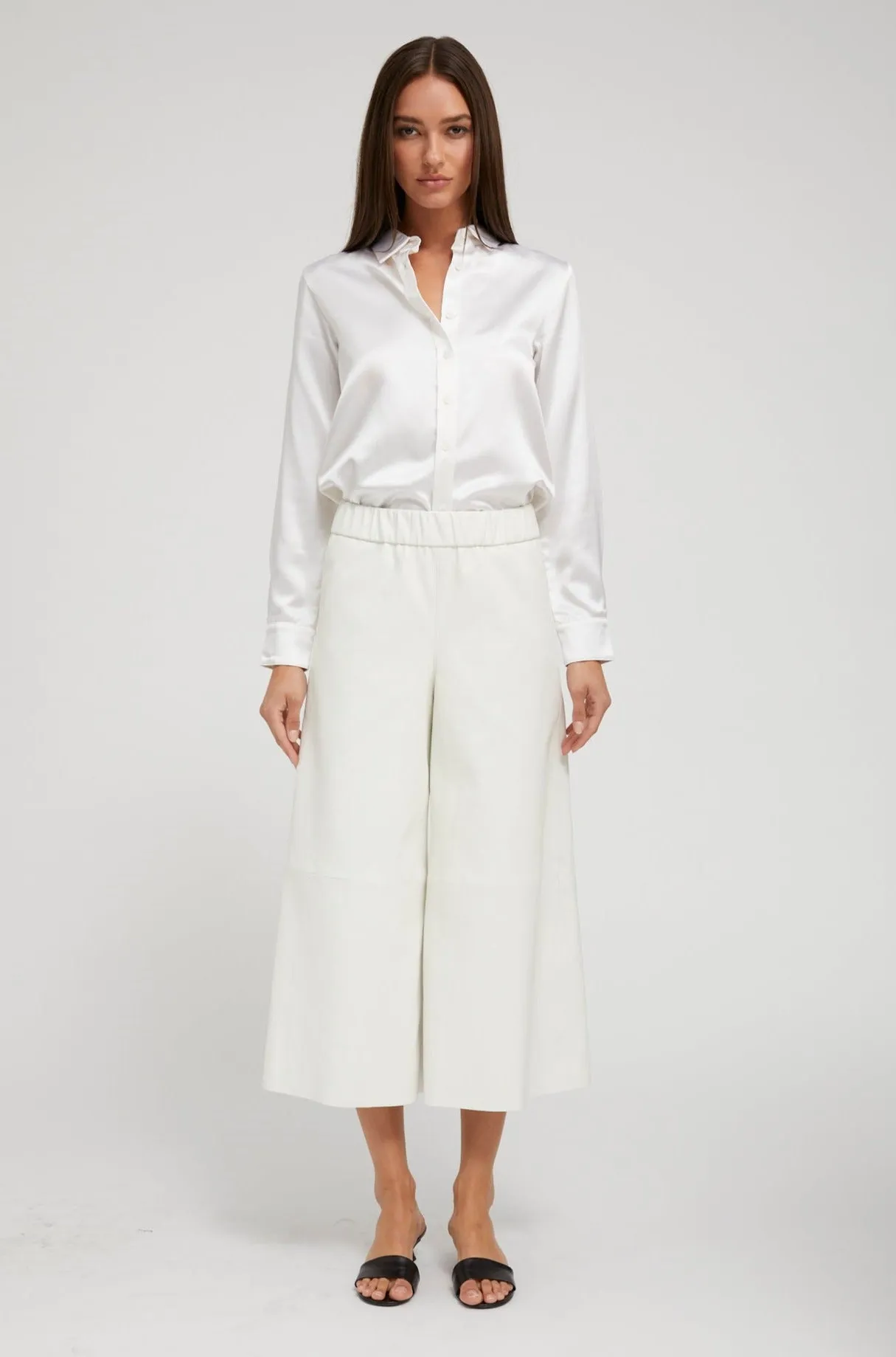 White Leather Culotte sold by SPRWMN