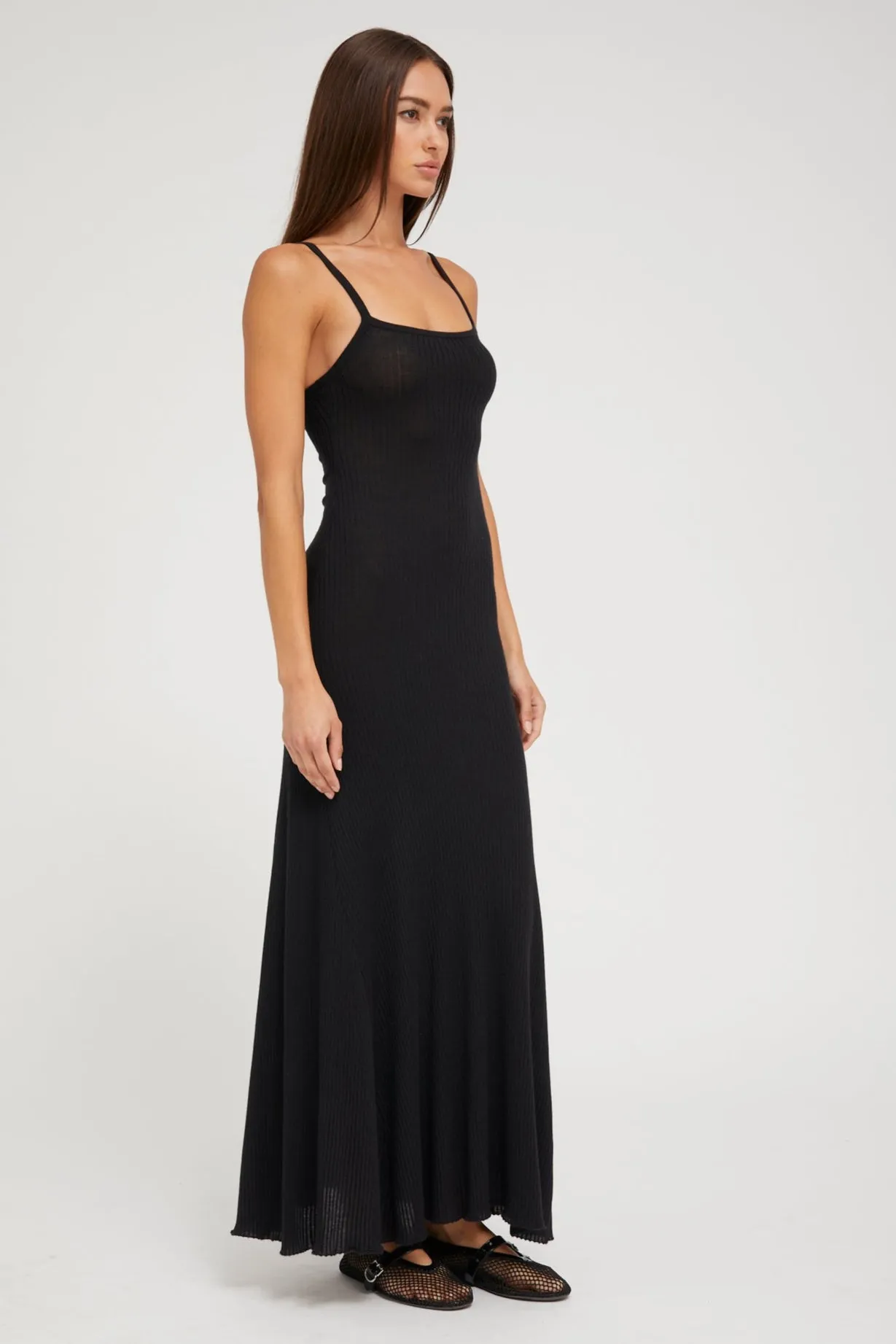 Black Cashmere Rib Maxi Dress sold by SPRWMN product image thumbnail 3
