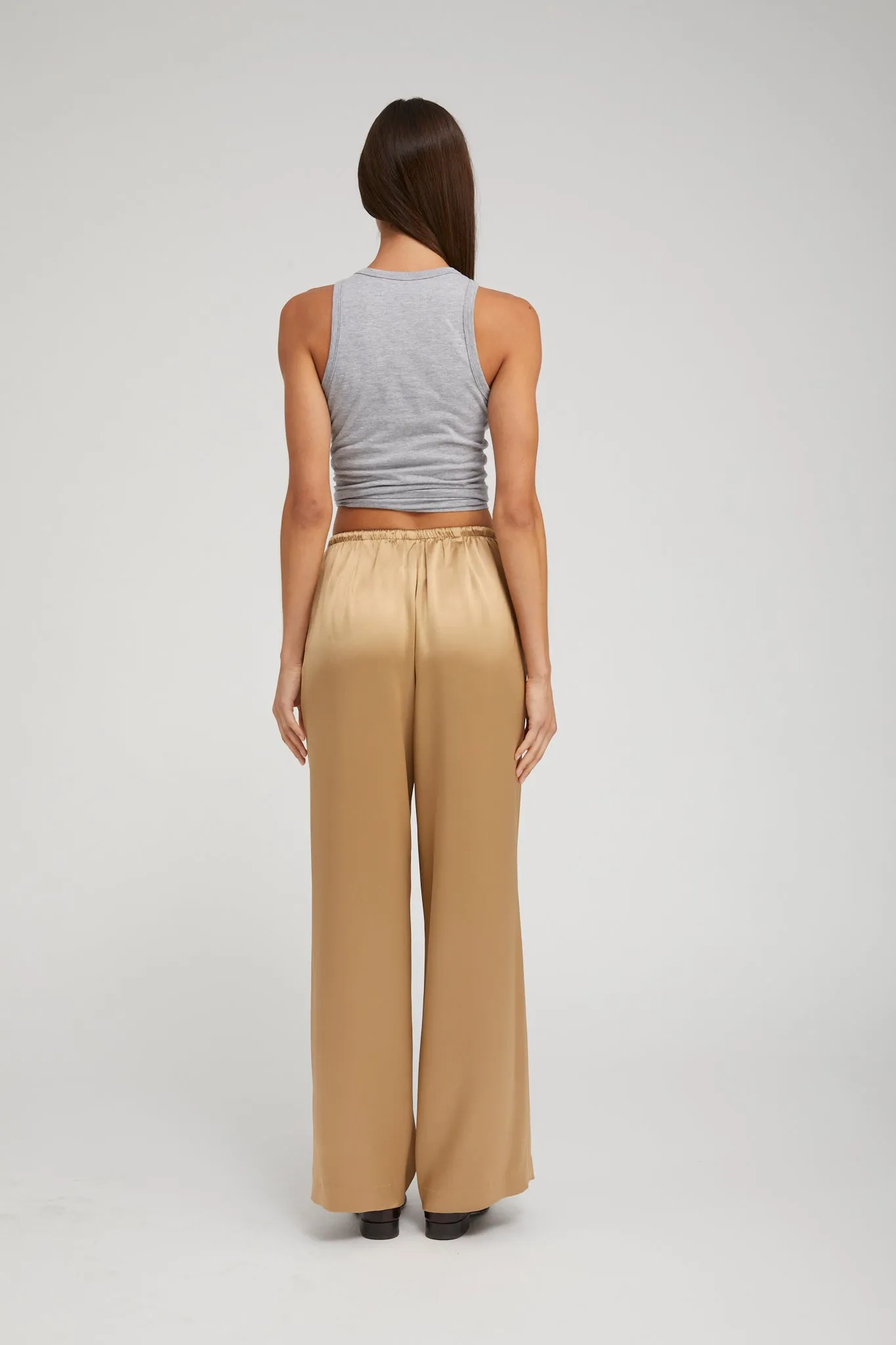 Khaki Silk Kauai Pants sold by SPRWMN product image thumbnail 3