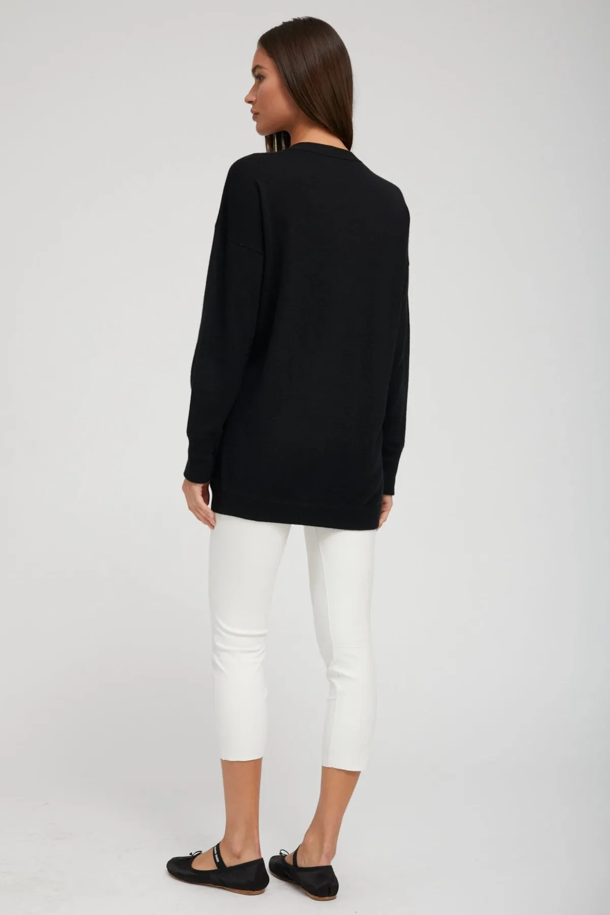 Black Cashmere Boyfriend Cardigan sold by SPRWMN product image thumbnail 3