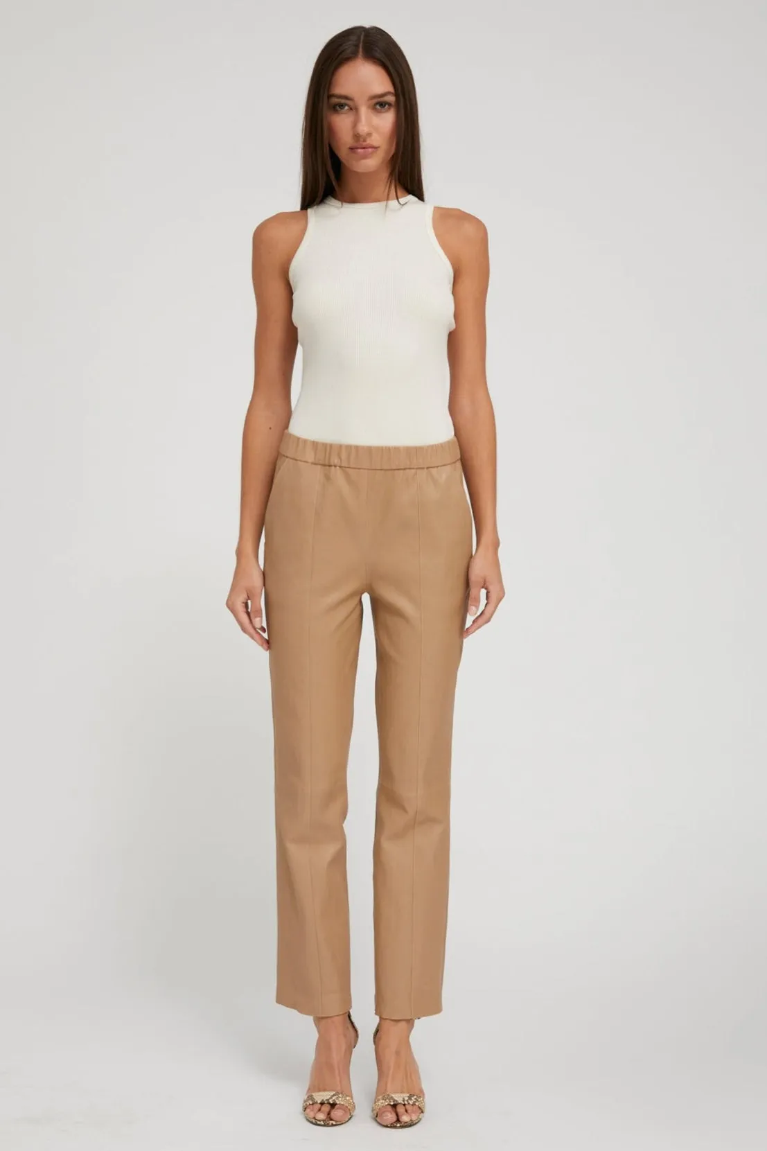 Desert Leather Sophia Pintuck Joggers sold by SPRWMN product image thumbnail 2