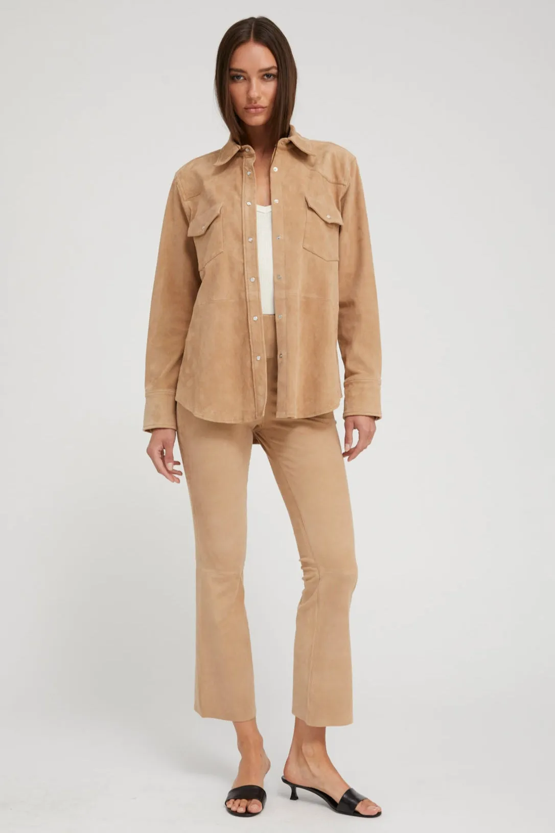 Sand Suede Western Button Down sold by SPRWMN product image thumbnail 4