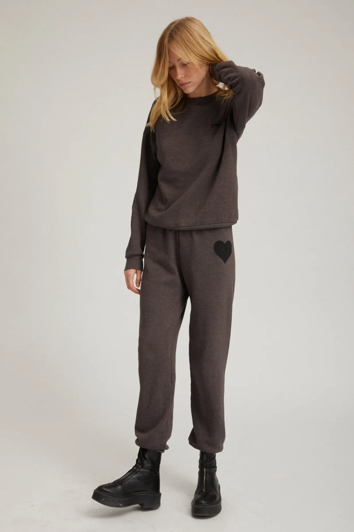 Charcoal Heart Sweatpants sold by SPRWMN product image thumbnail 2