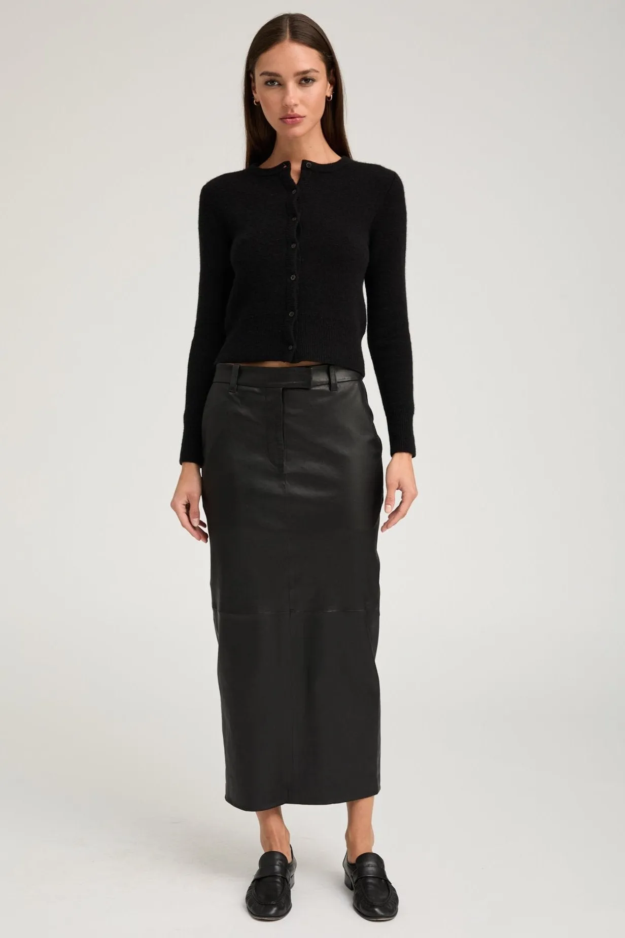 Black Leather Trouser Skirt sold by SPRWMN