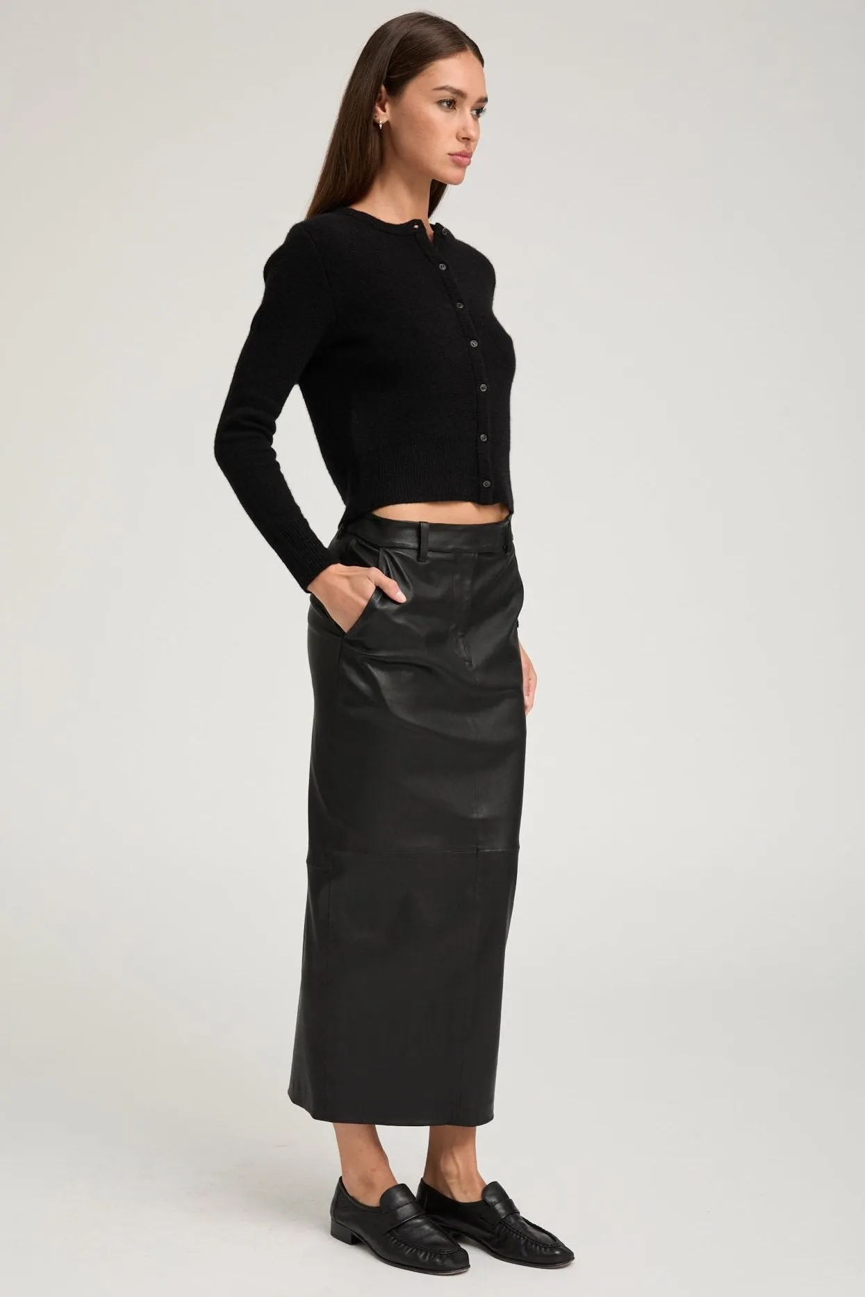 Black Leather Trouser Skirt sold by SPRWMN product image thumbnail 3
