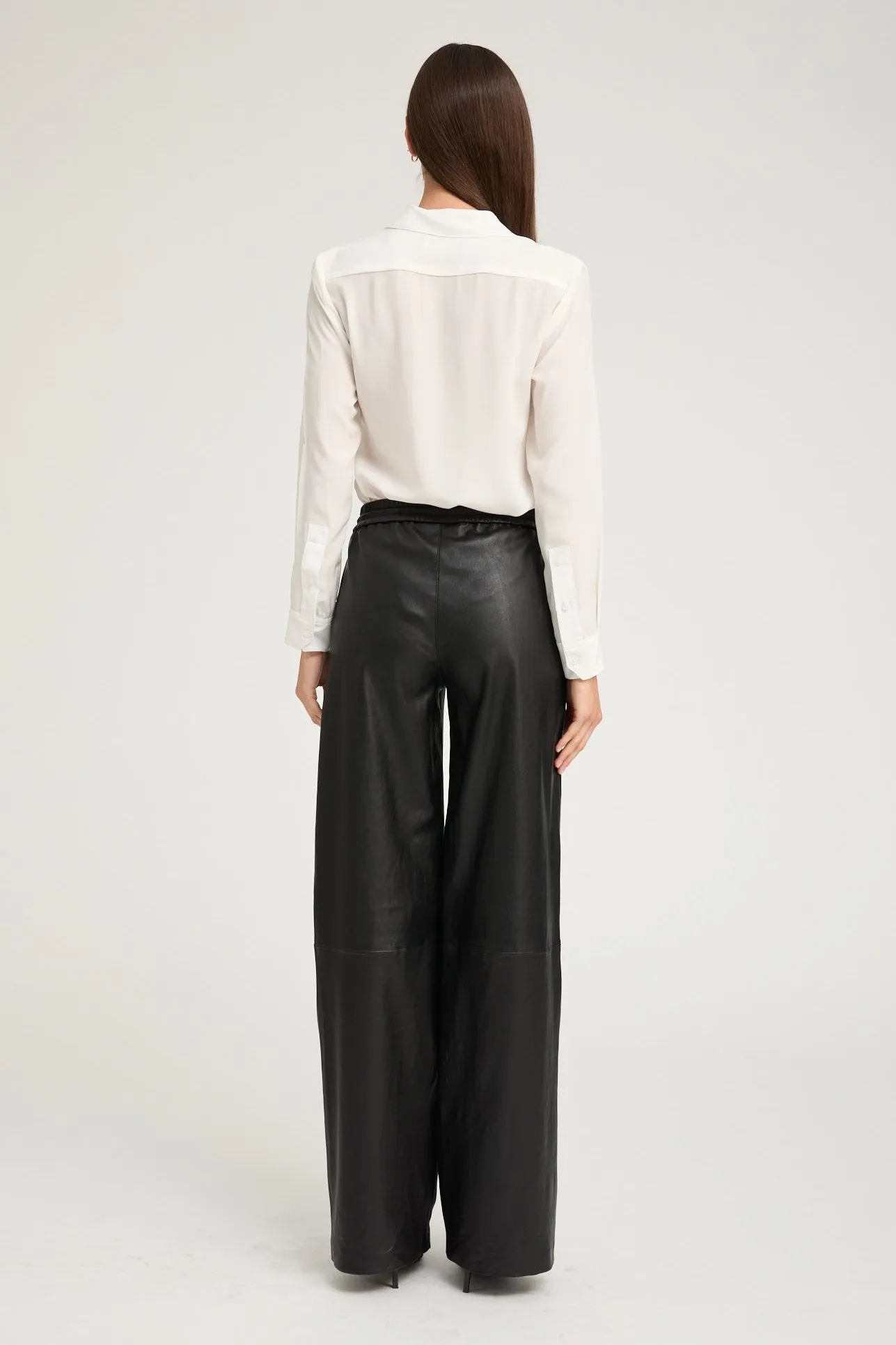 Black Leather Baggy Pants sold by SPRWMN product image thumbnail 4