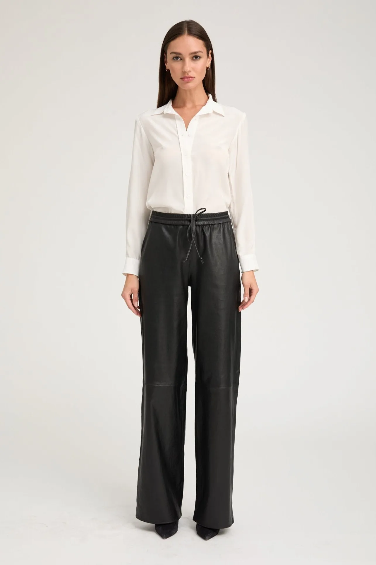 Black Leather Baggy Pants sold by SPRWMN