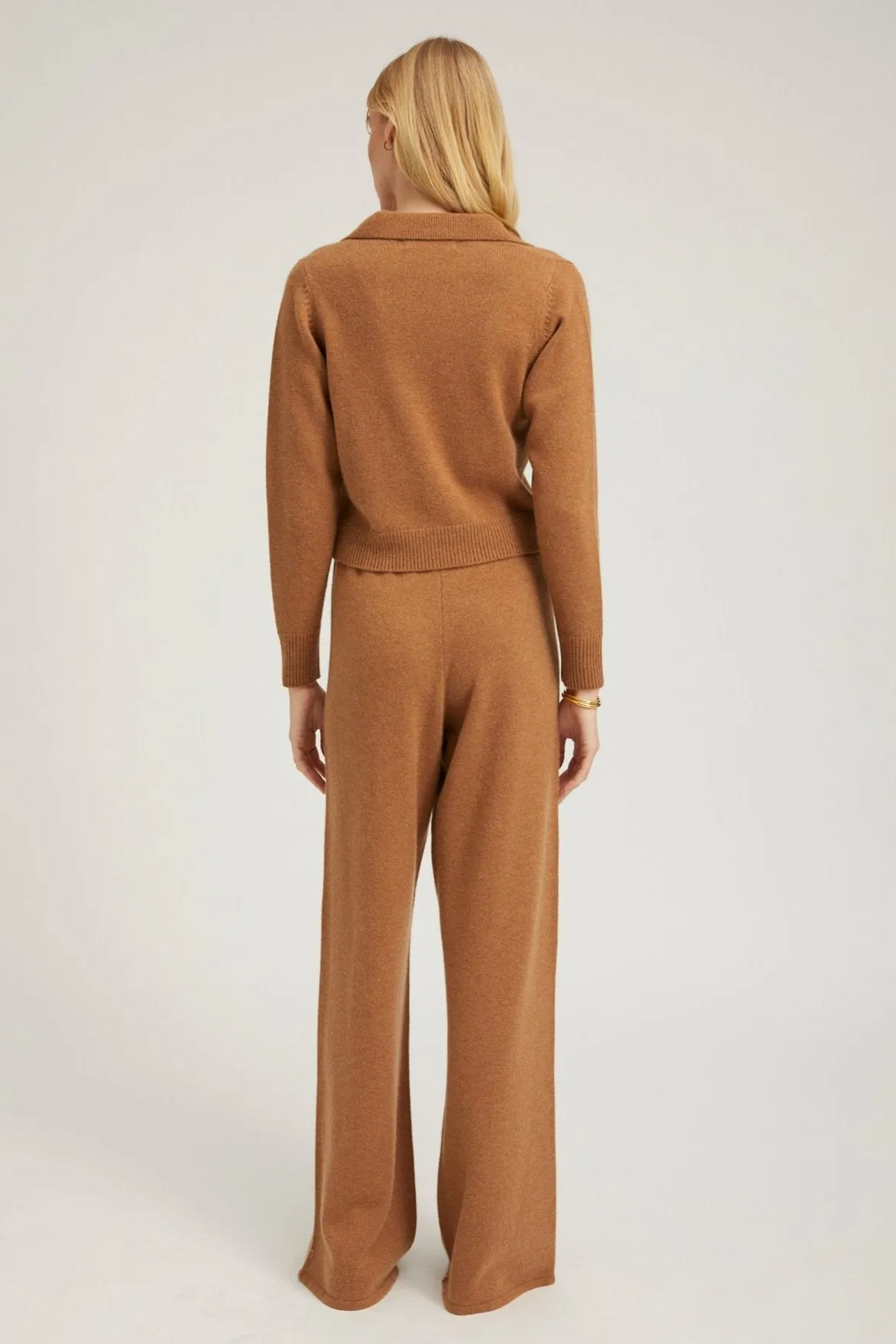 Tan Cashmere Henley Sweater sold by SPRWMN product image thumbnail 4